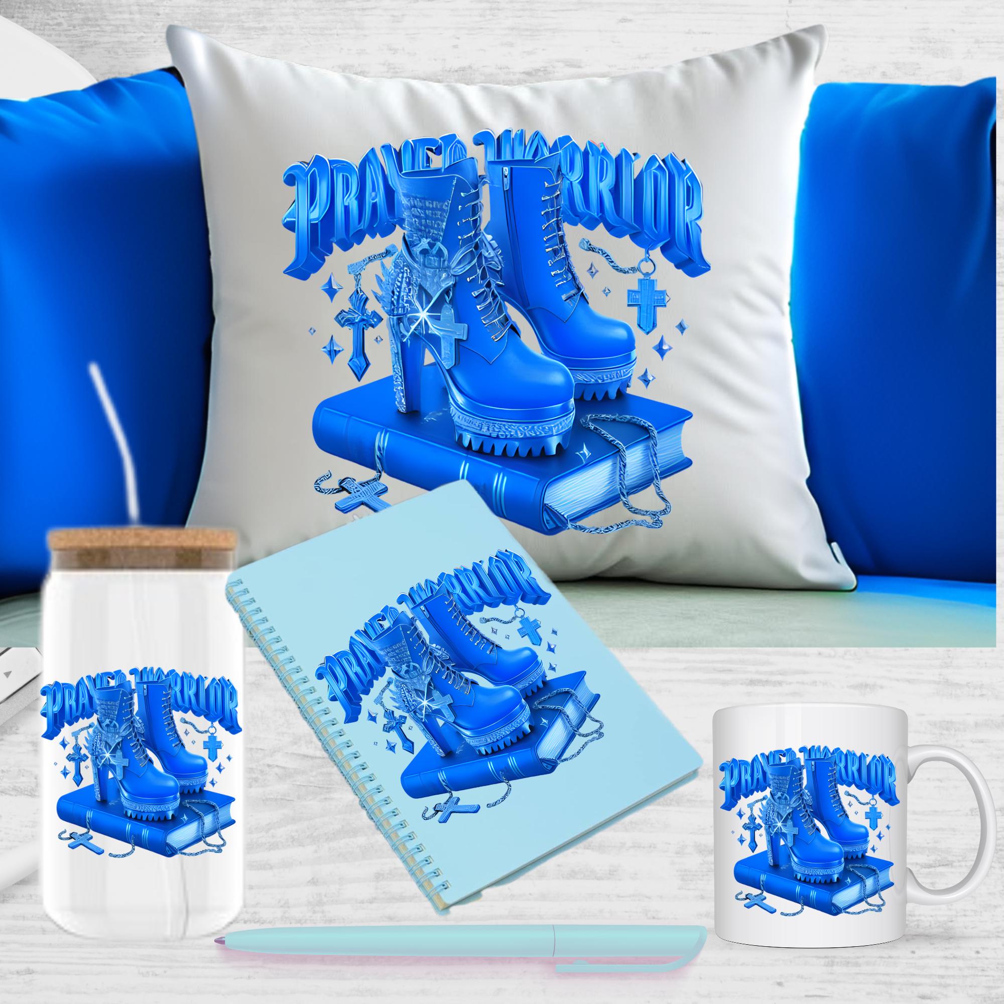 Blue Prayer Warrior, Bible, heels, spiritual, prayer, holy bible, standing on His words