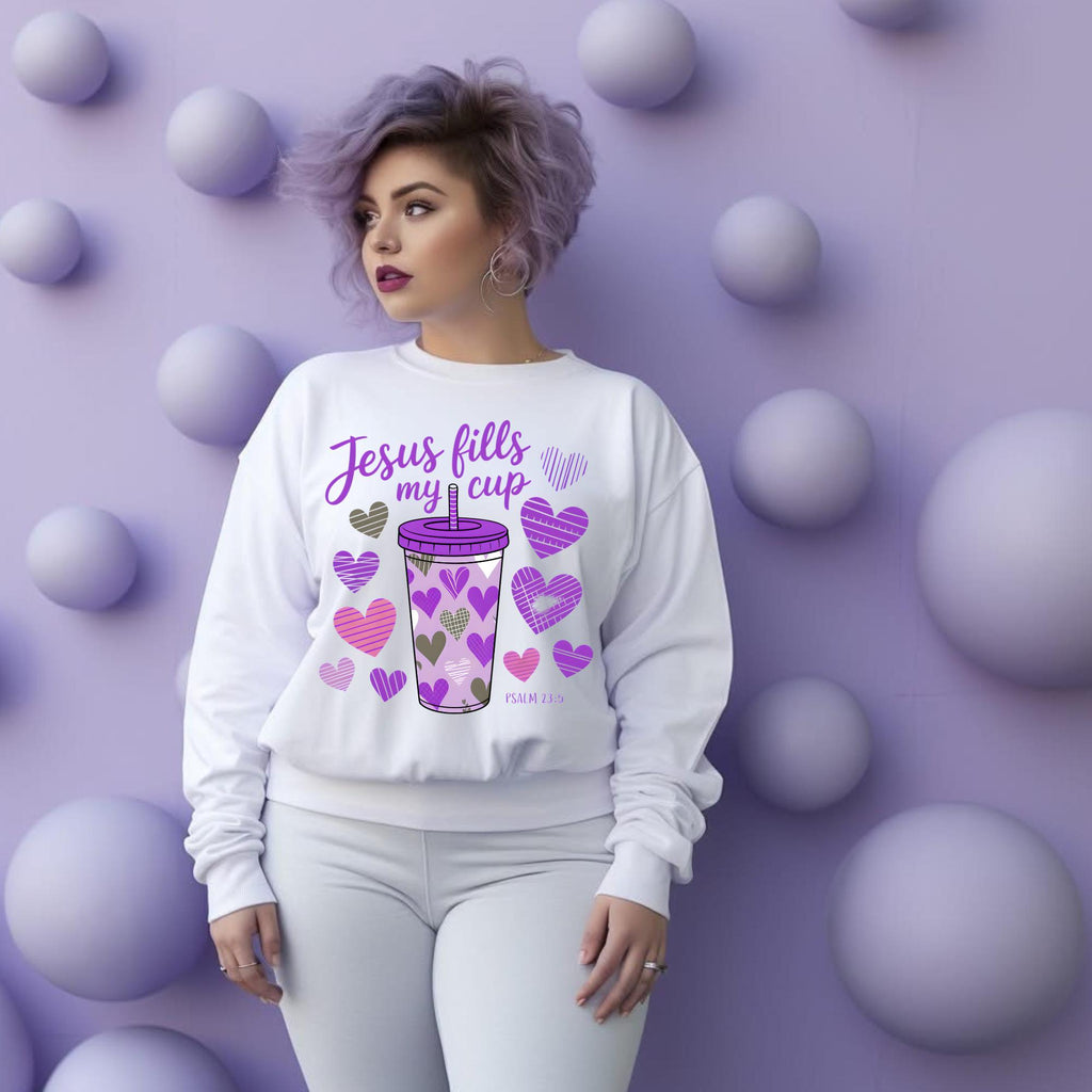 Jesus Fills My Cup Bundle, hearts colors are pink, purple, , green, blue,  orange.  motivational, Christian, spiritual PNG