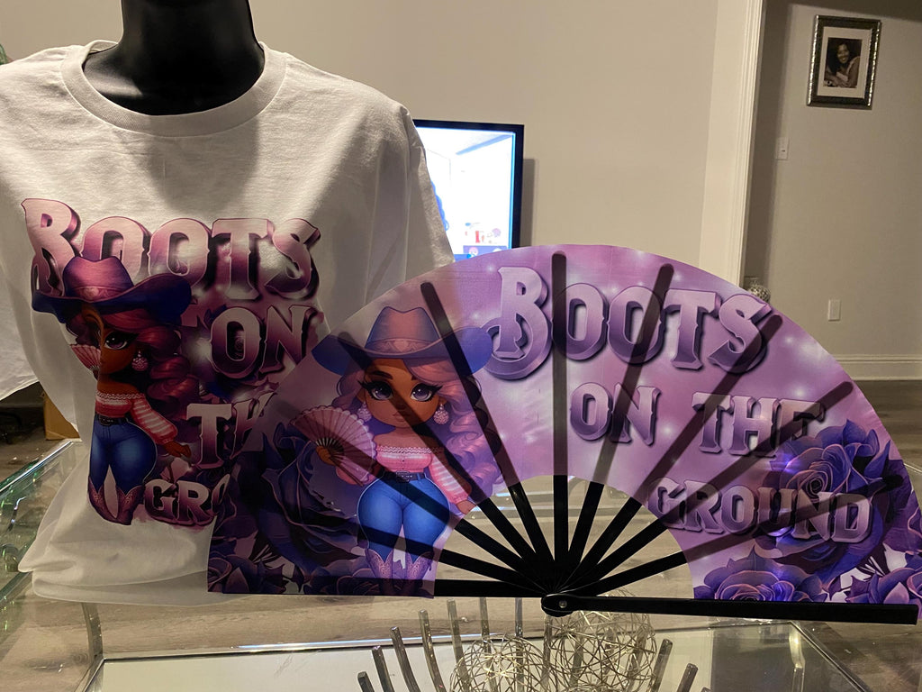 Boots on the Ground Purple  clack FAN and SHIRT PNG