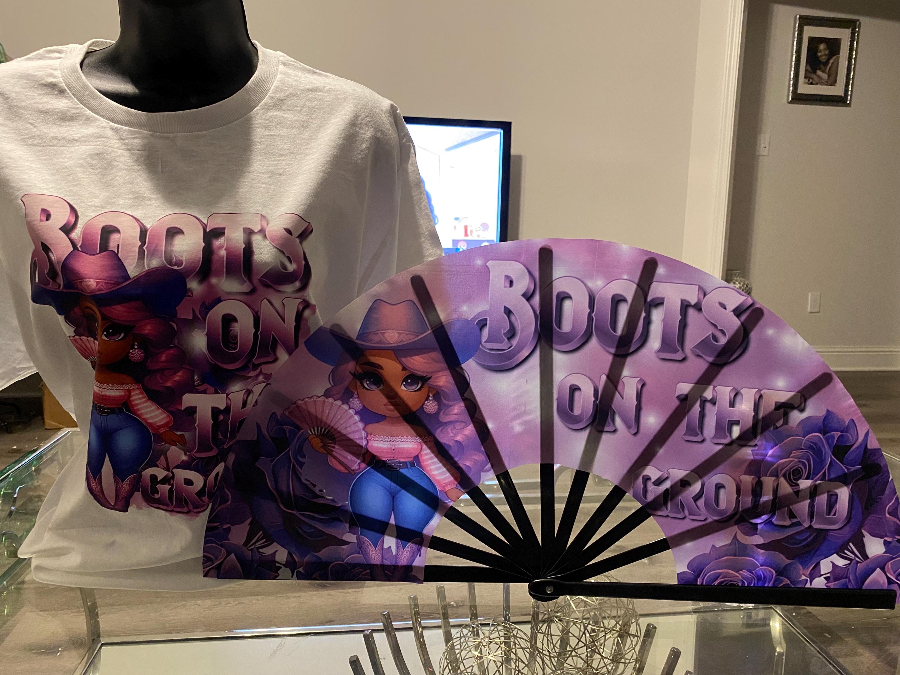 Boots on the Ground Purple  clack FAN and SHIRT PNG