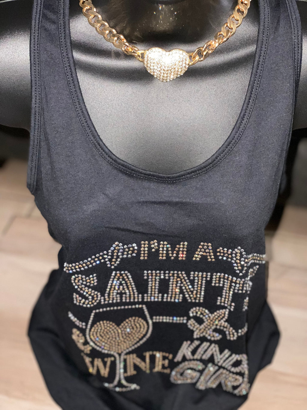 Saints “Wine Kinda Girl” Rhinestone Tee