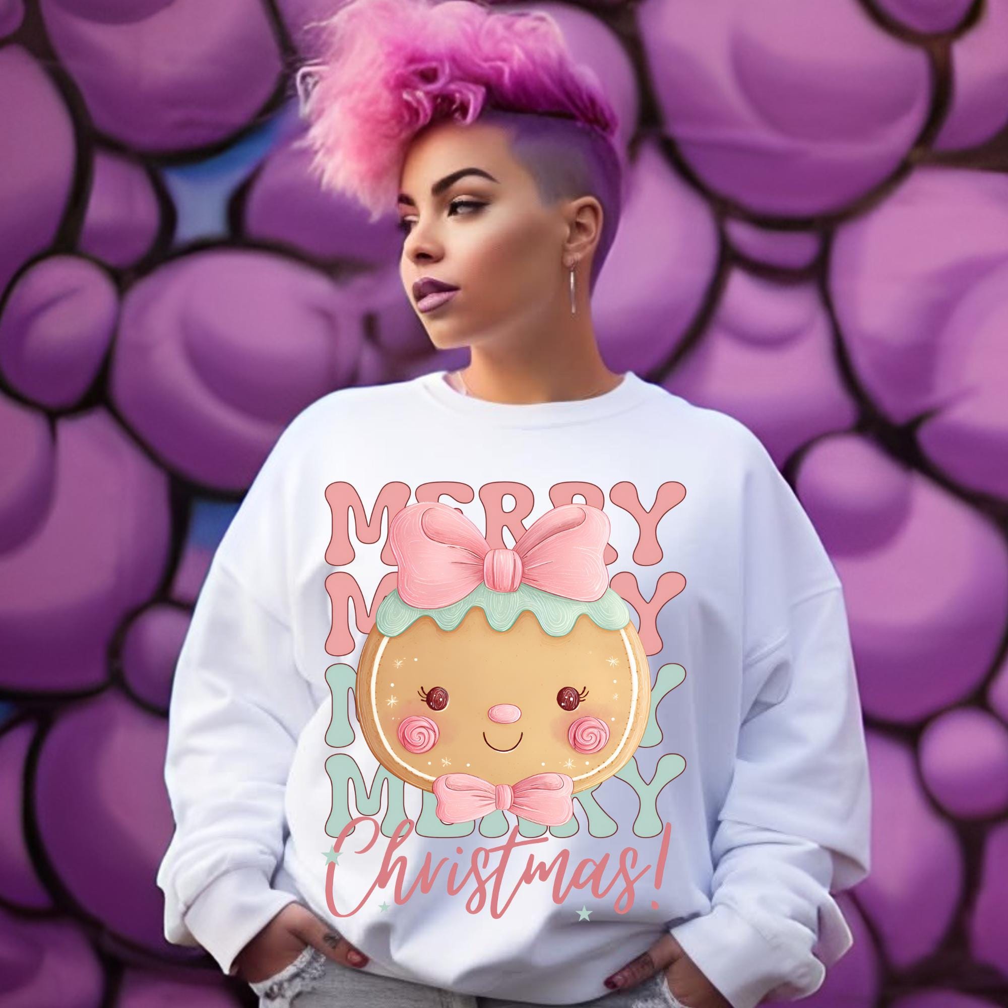 Merry Christmas Gingerbread png, Gingerbread Christmas Preppy png, Gingerbread Pink png, Christmas Gingerbread png, (Digital Download)