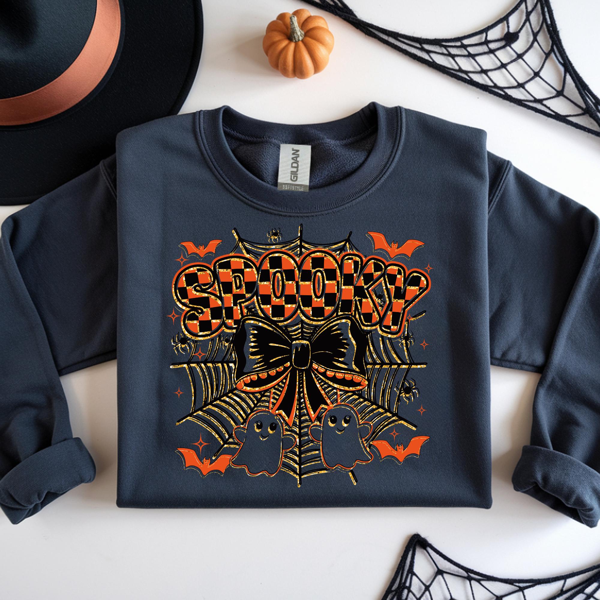 Spooky Halloween Spider Ghost PNG, Sublimation Design (Digital Download)