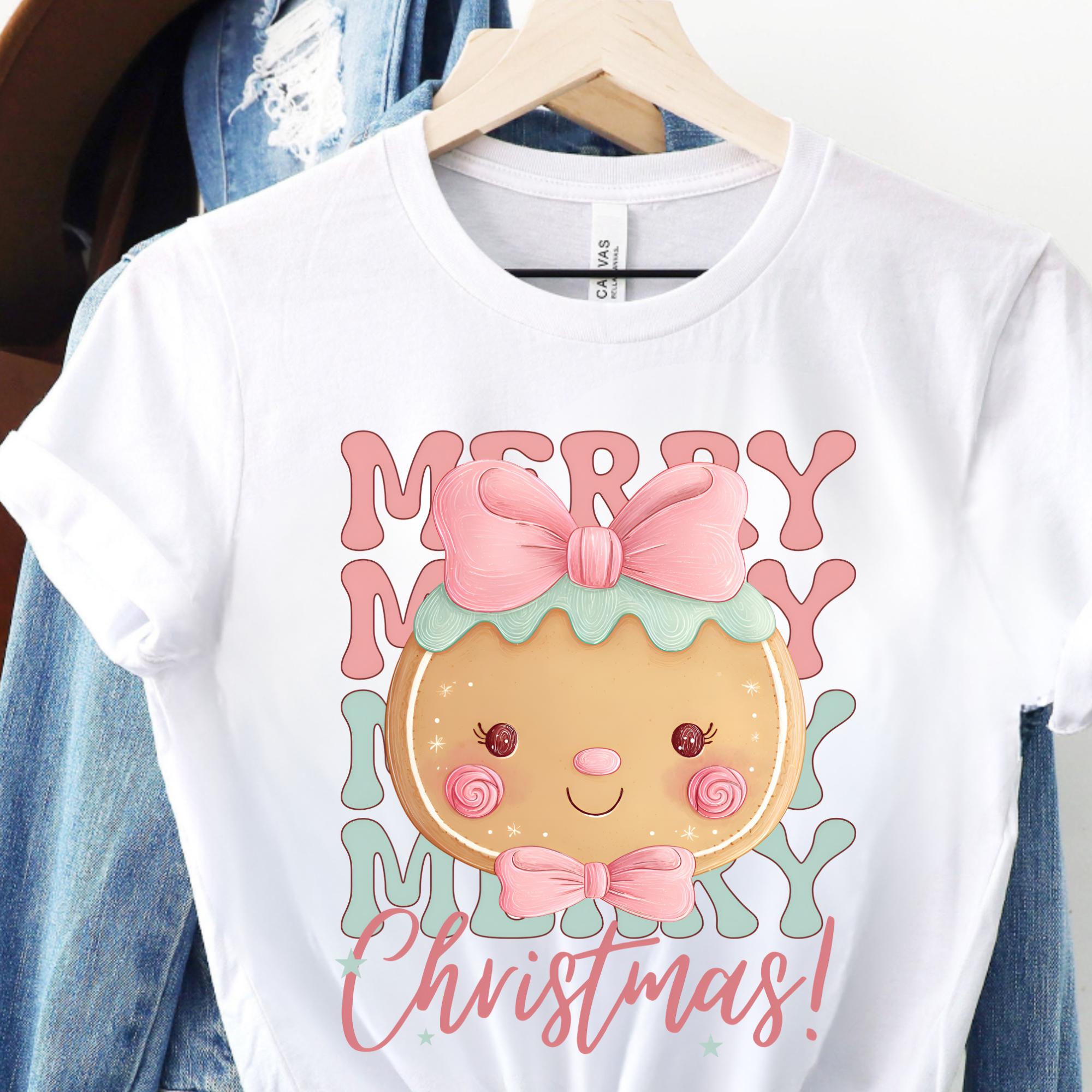Merry Christmas Gingerbread png, Gingerbread Christmas Preppy png, Gingerbread Pink png, Christmas Gingerbread png, (Digital Download)