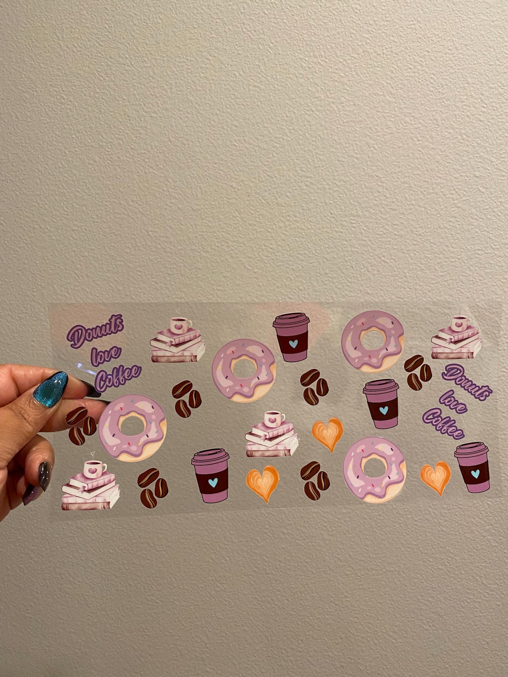 UV DTF Coffee and Donut bundle cup wraps glass tumblers
