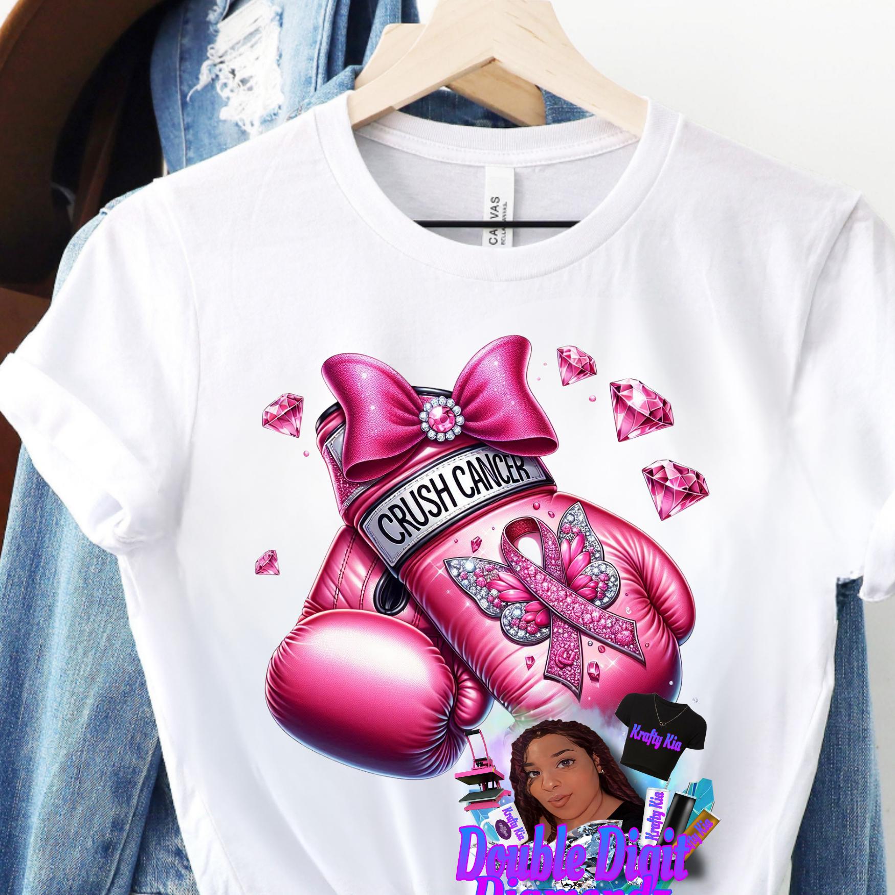 Awareness Breast Cancer Png, Pink  Teal Crush Cancer png, crush cancer boxing gloves, knock out cancer png, pink cancer tumbler png,
