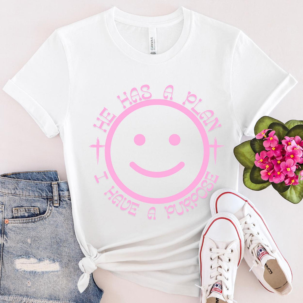 Christian PNG, Bundle Smiley png, He Has a Plan I Have a Purpose Jesus png, God png, Smiley Faith png, Christian Shirts png, Neon religious