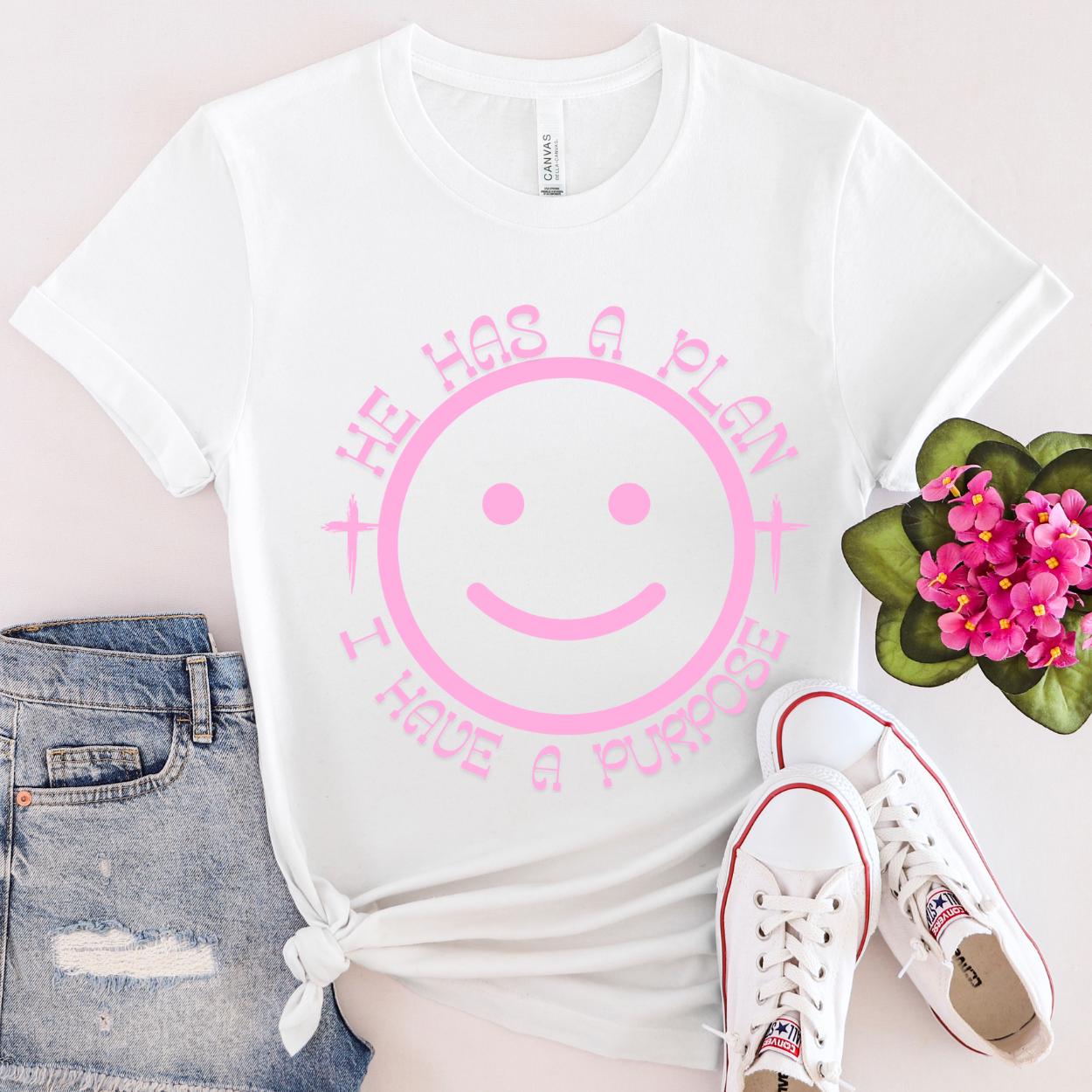Christian PNG, Bundle Smiley png, He Has a Plan I Have a Purpose Jesus png, God png, Smiley Faith png, Christian Shirts png, Neon religious