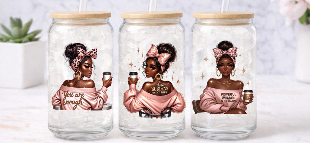 UV DTF Transfers Motivational Women, Blush tumbler transfers, journal transfers, cup transfers, mug transfers, glasses and a lot more