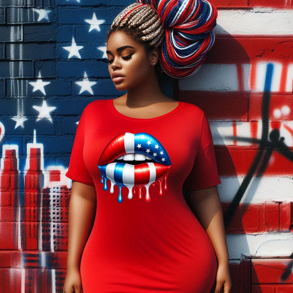 Bundle Red, White and Blue dripping lips.   for shirts, cups,  DTF, UVDTF, Sublimation, png Digital, 4th of July. Juneteenth