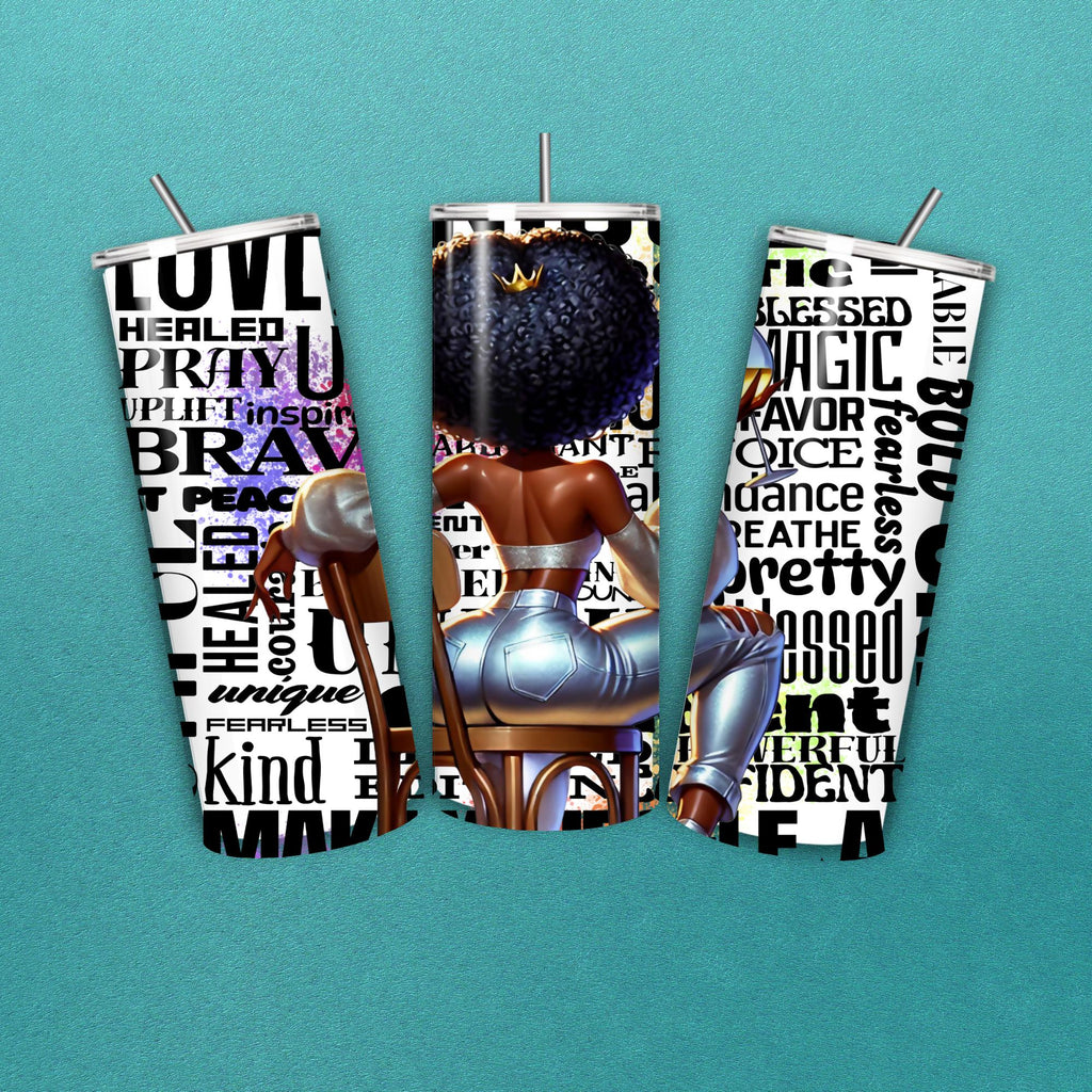 Motivational African American Woman Graffiti PNG (Digital Download)