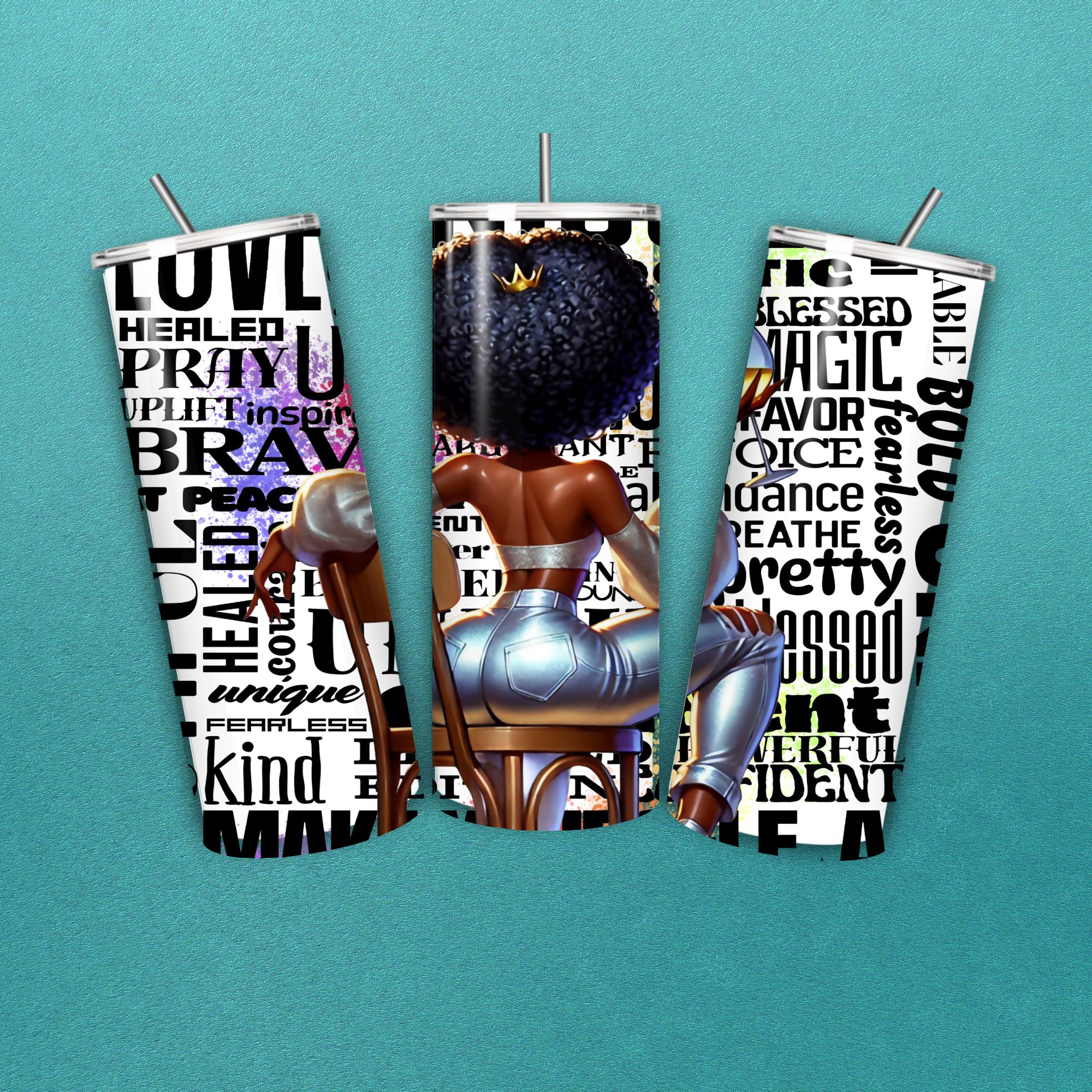 Motivational African American Woman Graffiti PNG (Digital Download)