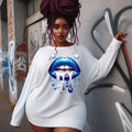 Bundle blue and white  pearls,  dripping lips in Zeta colors. SOROR Sublimation, png Digital Design,