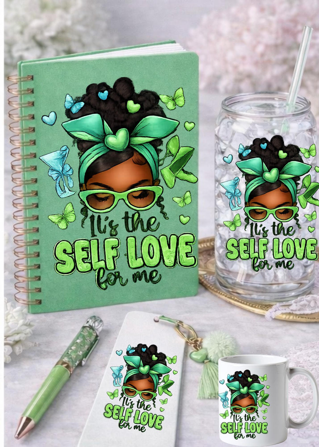 UV DTF Transfers Self Love, Valentine’s png, Motivational Women, journal transfers, cup transfers, mug transfers, decals