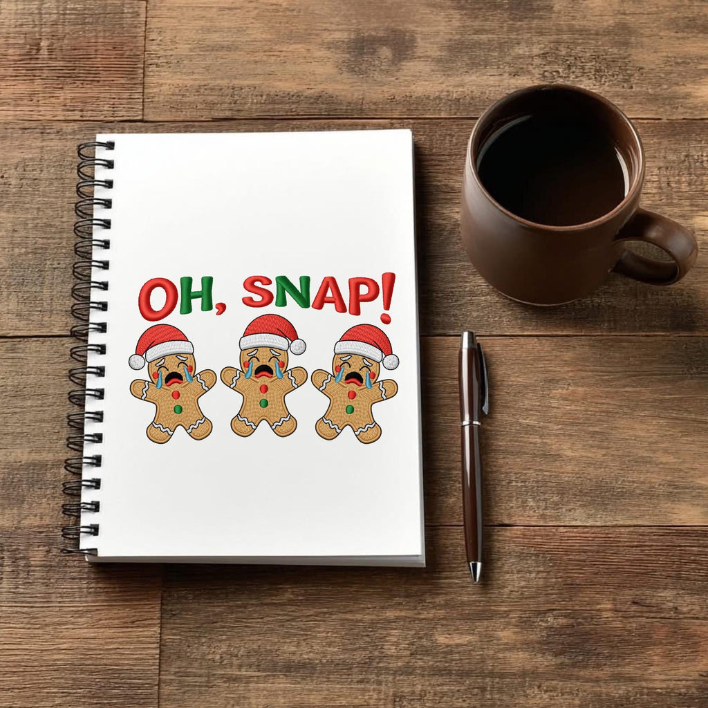 Oh Snap Png, Oh Snap Faux Embroidery png,  Christmas Gingerbread Png, Merry Christmas Png, Funny Gingerbread Png (Digital Download)