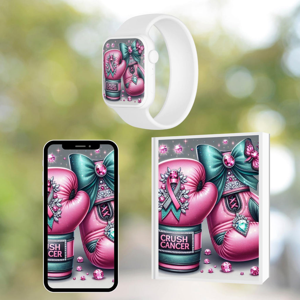 Awareness Breast Cancer Png, Pink  Teal Crush Cancer png, crush cancer boxing gloves, knock out cancer png, pink cancer tumbler png,