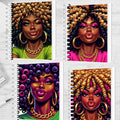 Bundle Journal Cover PNG Design Sublimation, Printable Planner Cover Notebook Cover, Digital Instant Download Black Woman Journal Silly face