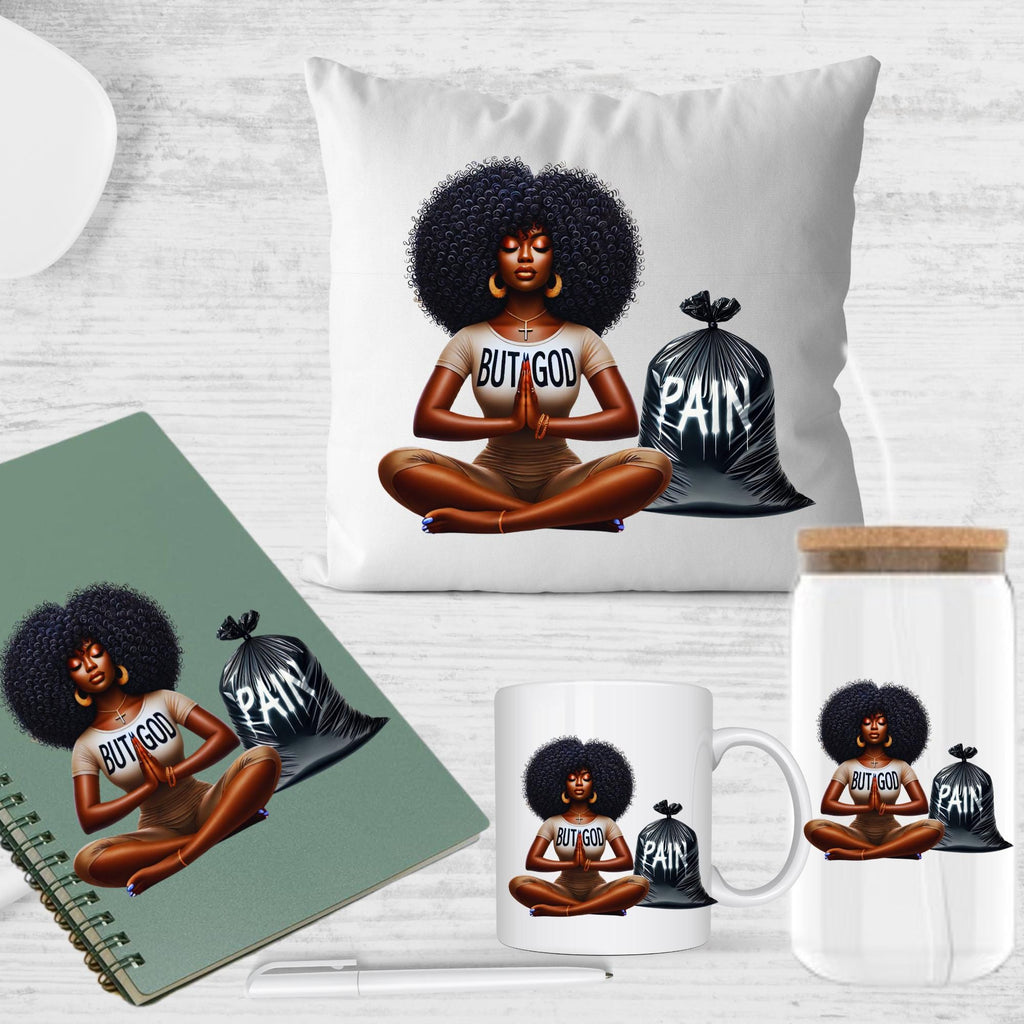 BUT GOD,  spiritual, prayer, pray over everything, worries, fears, insecurities, depression, pain, african american png, natural hair