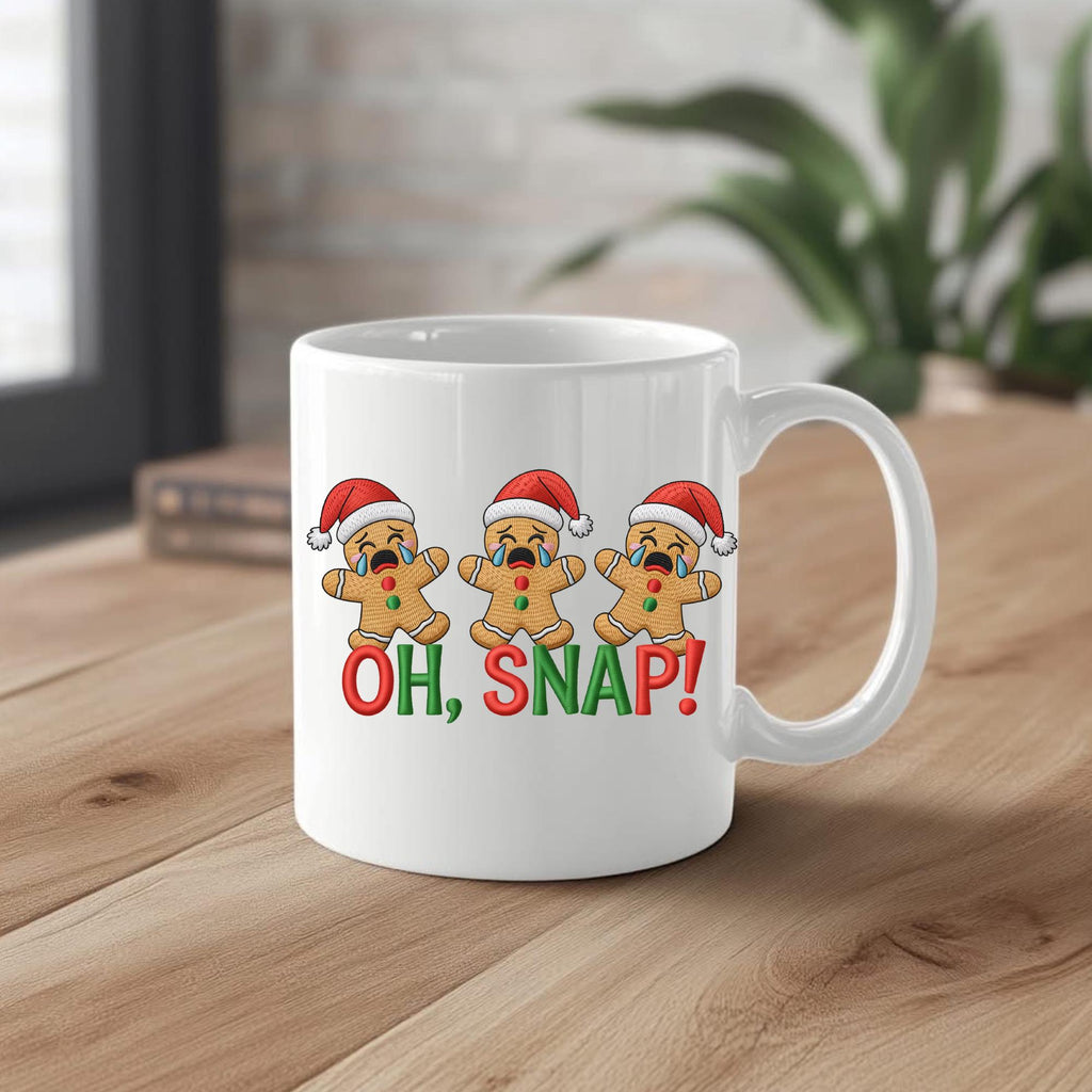 Oh Snap Png, Oh Snap Faux Embroidery png,  Christmas Gingerbread Png, Merry Christmas Png, Funny Gingerbread Png (Digital Download)