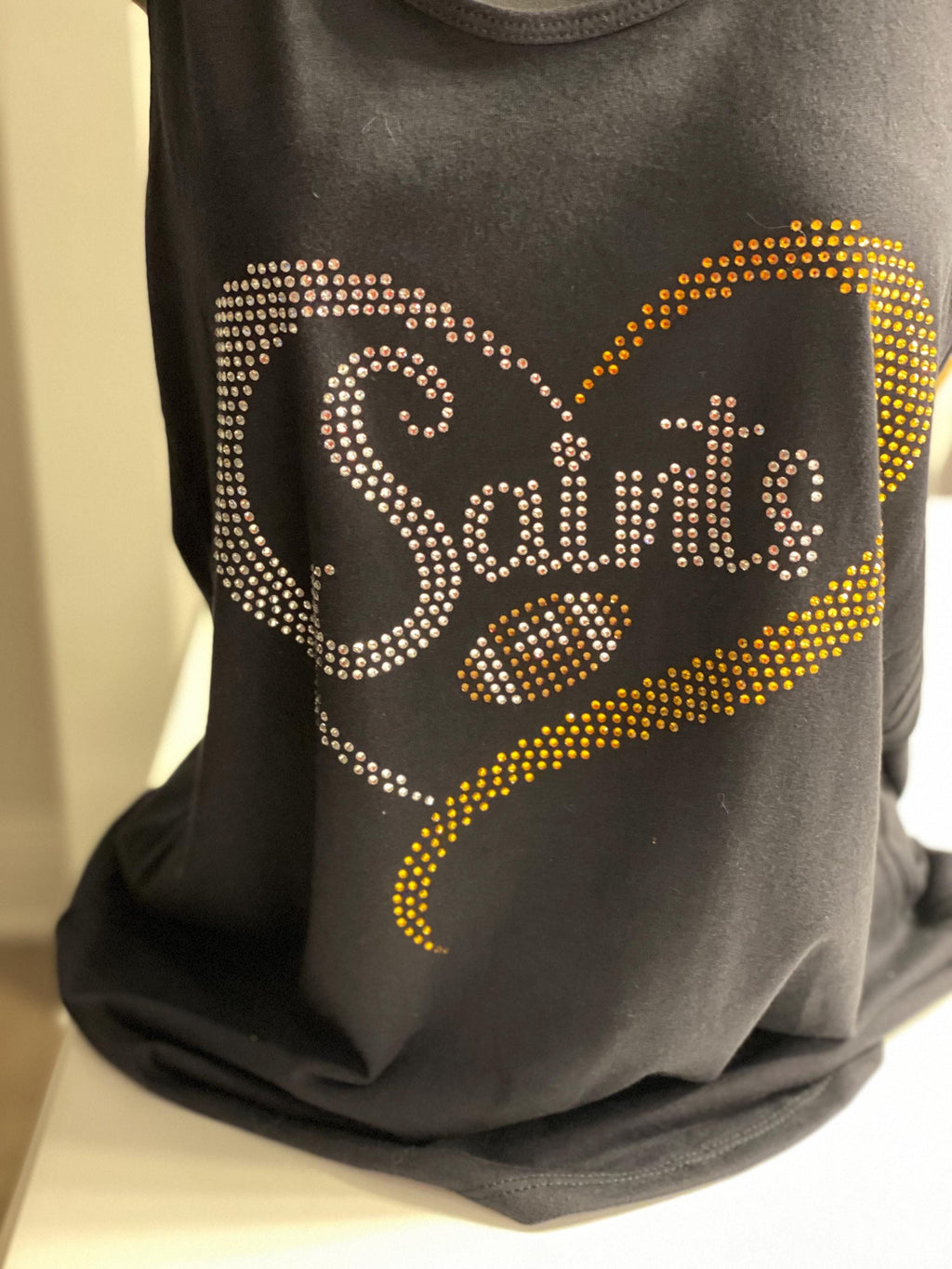Saints Rhinestone Football Shirt, Sparkle Tee