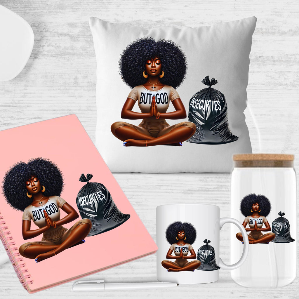 BUT GOD,  spiritual, prayer, pray over everything, worries, fears, insecurities, depression, pain, african american png, natural hair