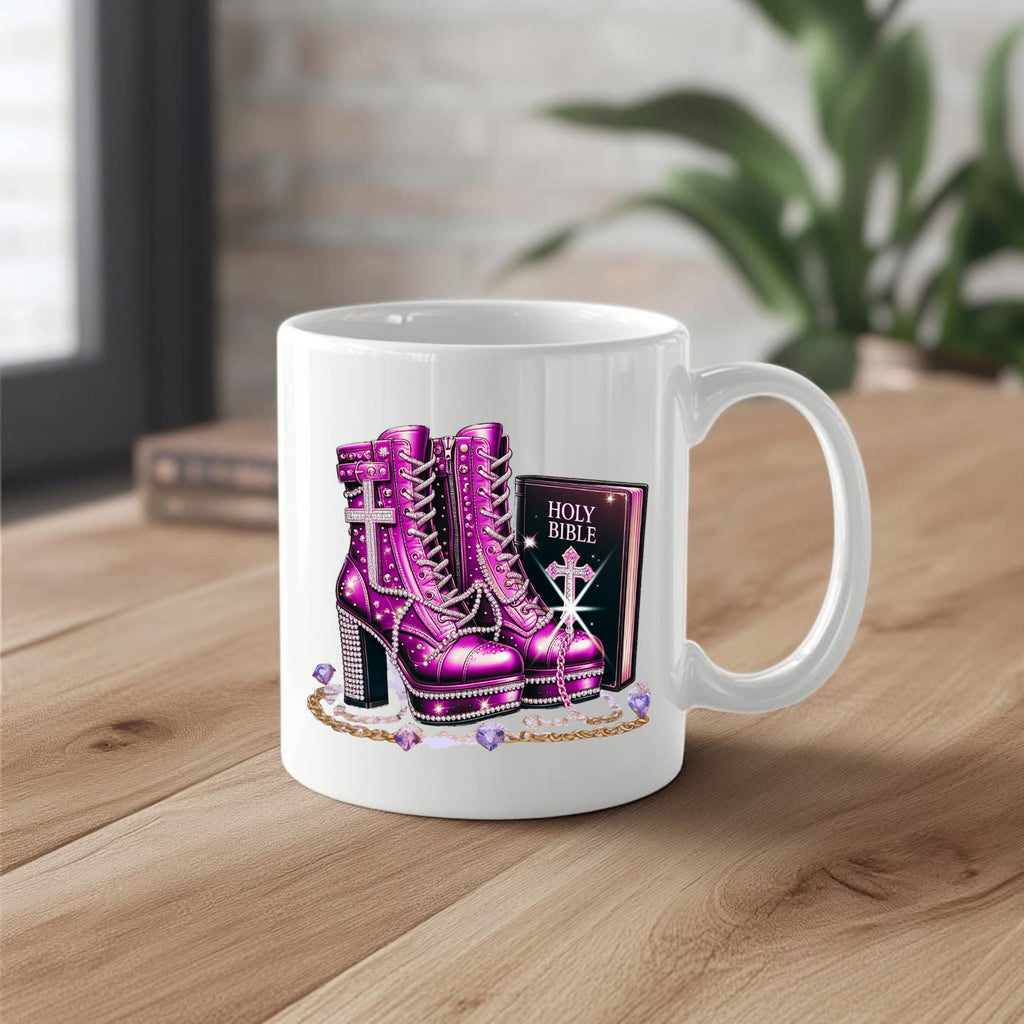 Purple Prayer Warrior, Bible, heels, spiritual, prayer, holy bible, standing on His words