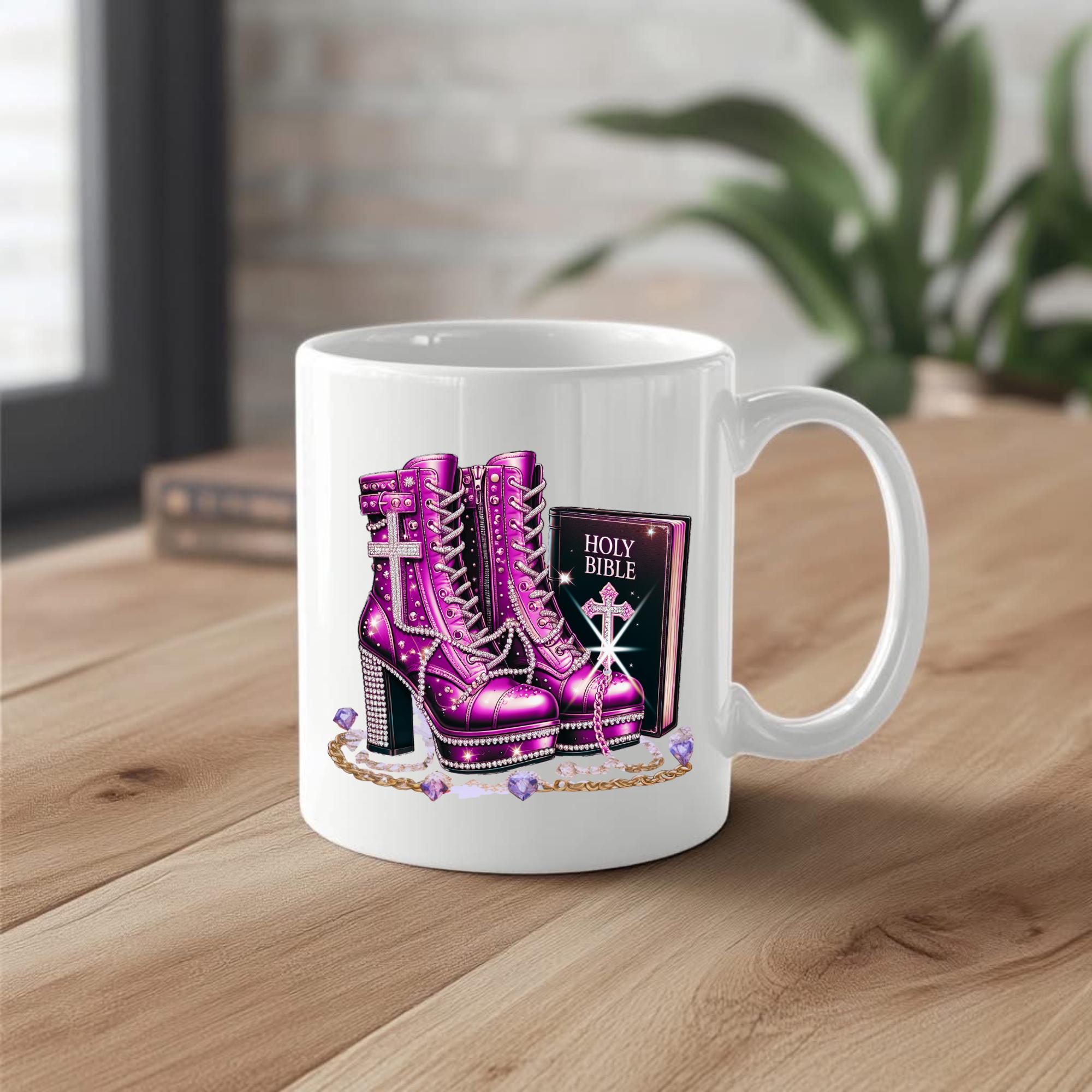 Purple Prayer Warrior, Bible, heels, spiritual, prayer, holy bible, standing on His words