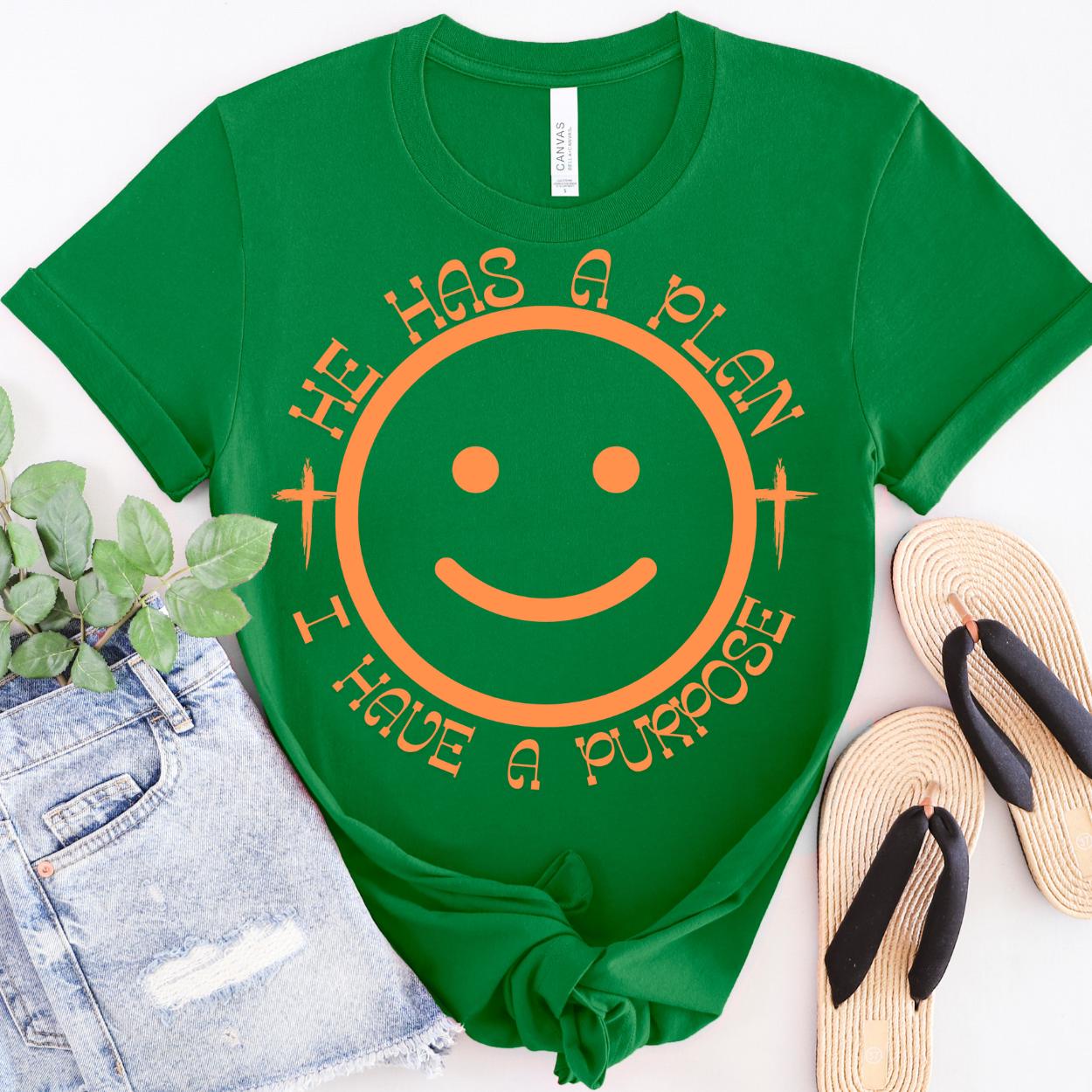 Christian PNG, Bundle Smiley png, He Has a Plan I Have a Purpose Jesus png, God png, Smiley Faith png, Christian Shirts png, Neon religious