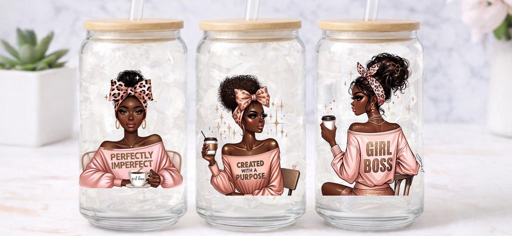 UV DTF Transfers Motivational Women, Blush tumbler transfers, journal transfers, cup transfers, mug transfers, glasses and a lot more