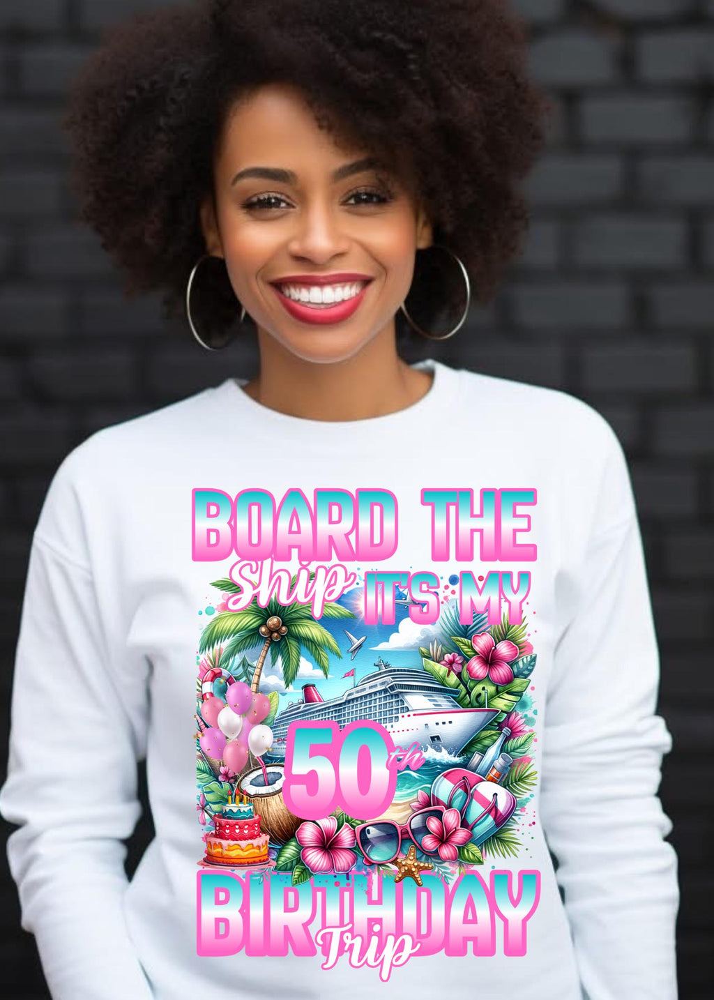 Birthday Cruise PNG, 20th,  30th,  40th, 50th, 60th,  Birthday png, Graffiti Style (Digital Download)