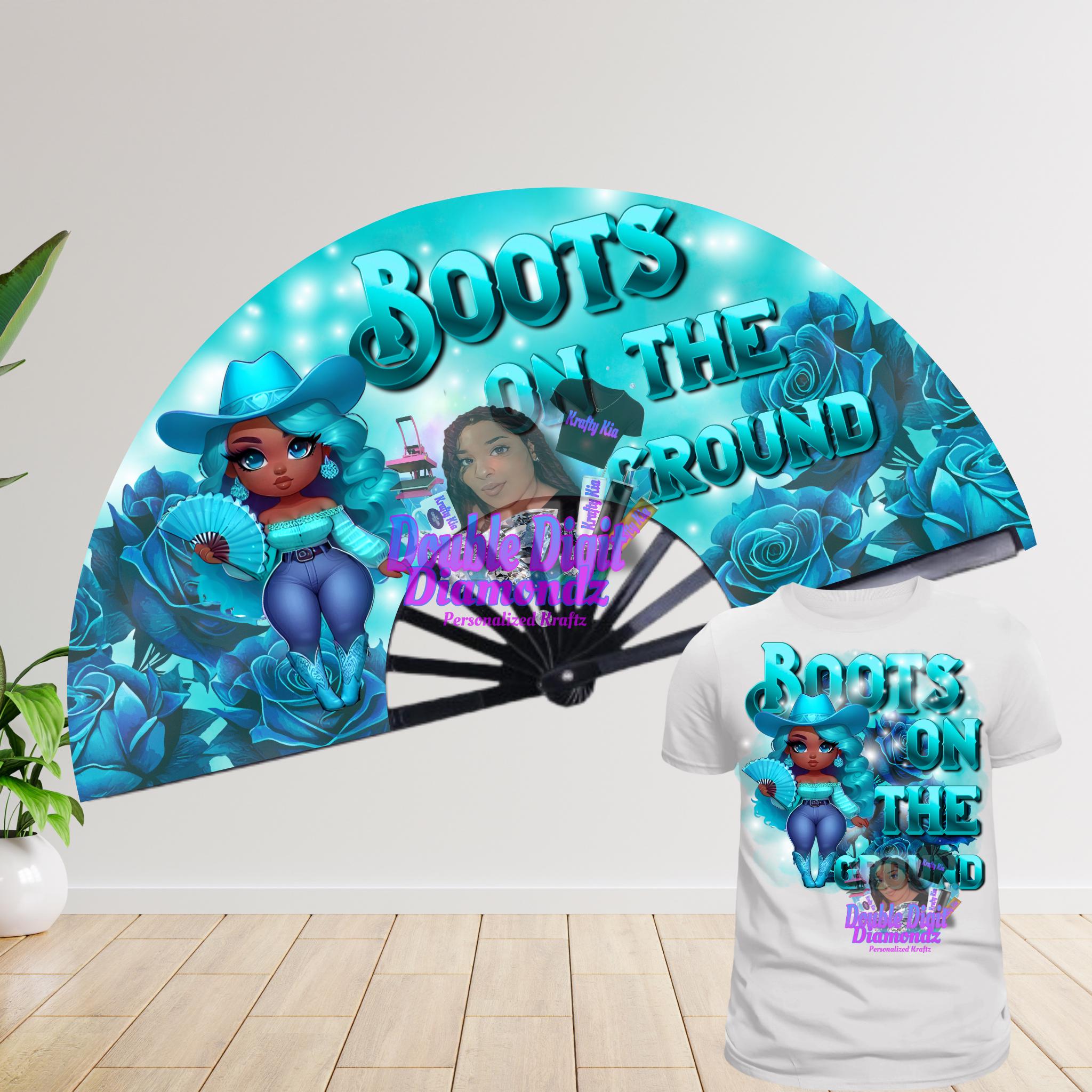 PNG Boots on the Ground Teal Colored Only clack FAN and SHIRT digital image