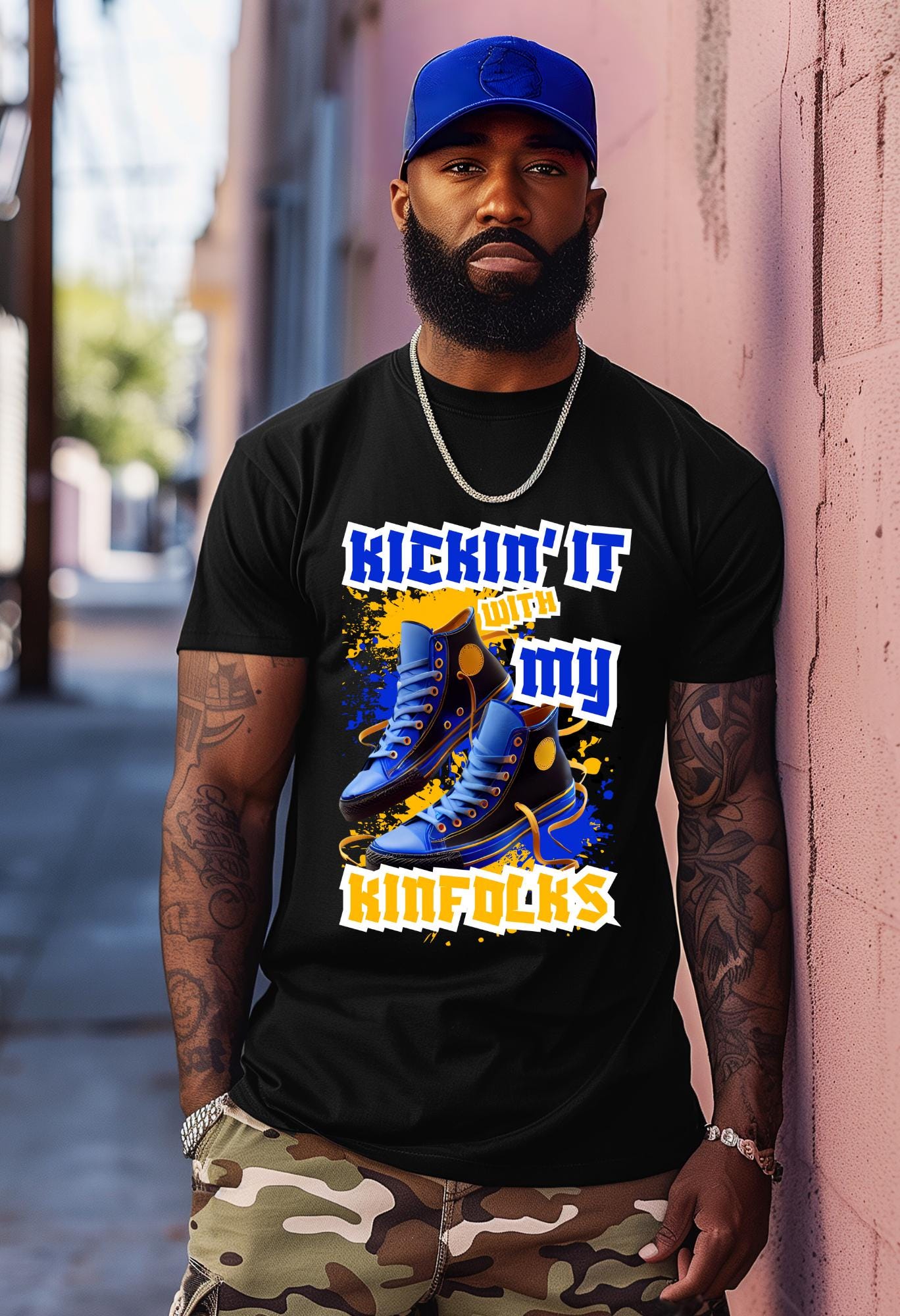 kickin it with my kinfolks, Family Reunion  black, yellow and blue png