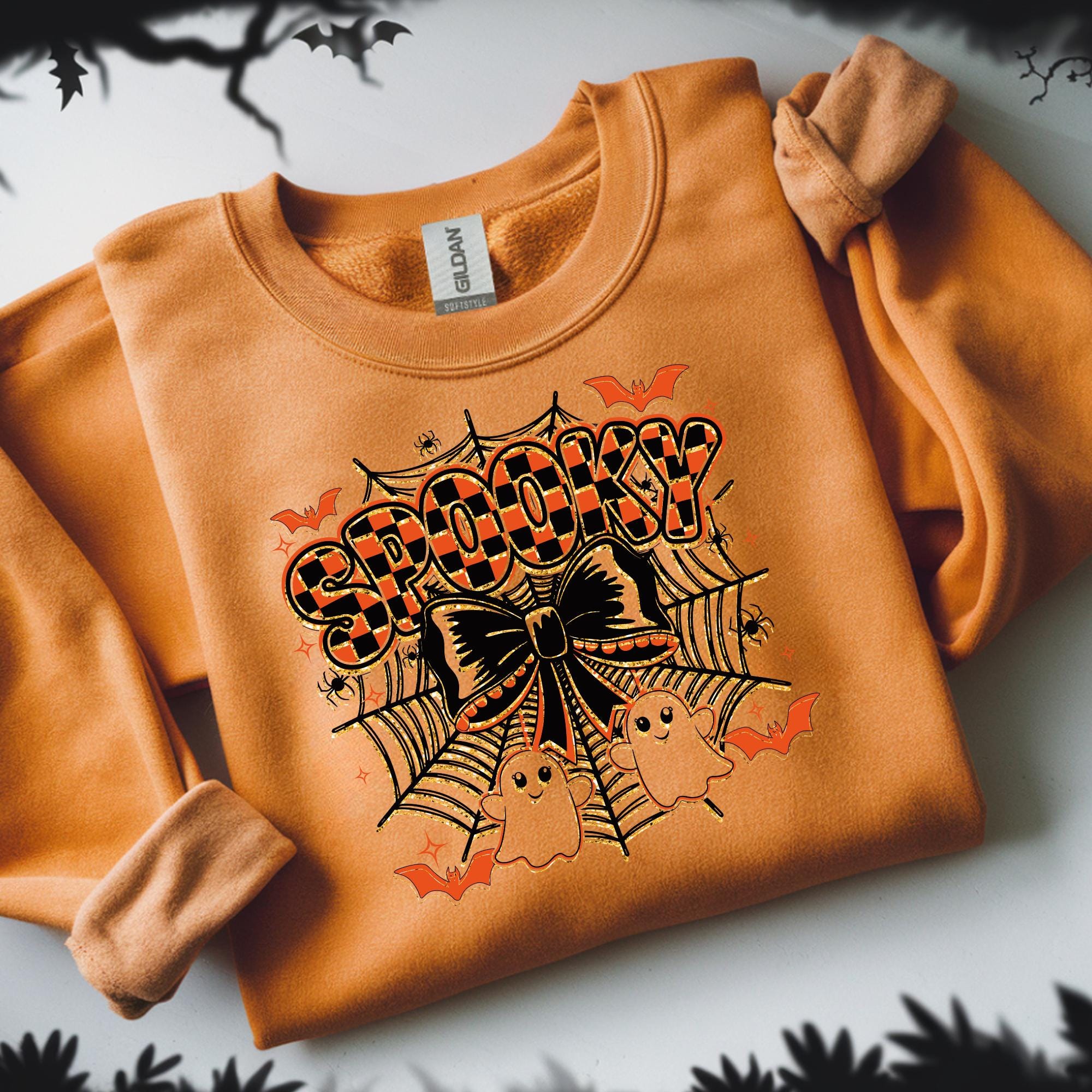 Spooky Halloween Spider Ghost PNG, Sublimation Design (Digital Download)