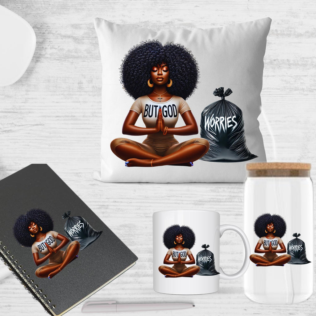 BUT GOD,  spiritual, prayer, pray over everything, worries, fears, insecurities, depression, pain, african american png, natural hair