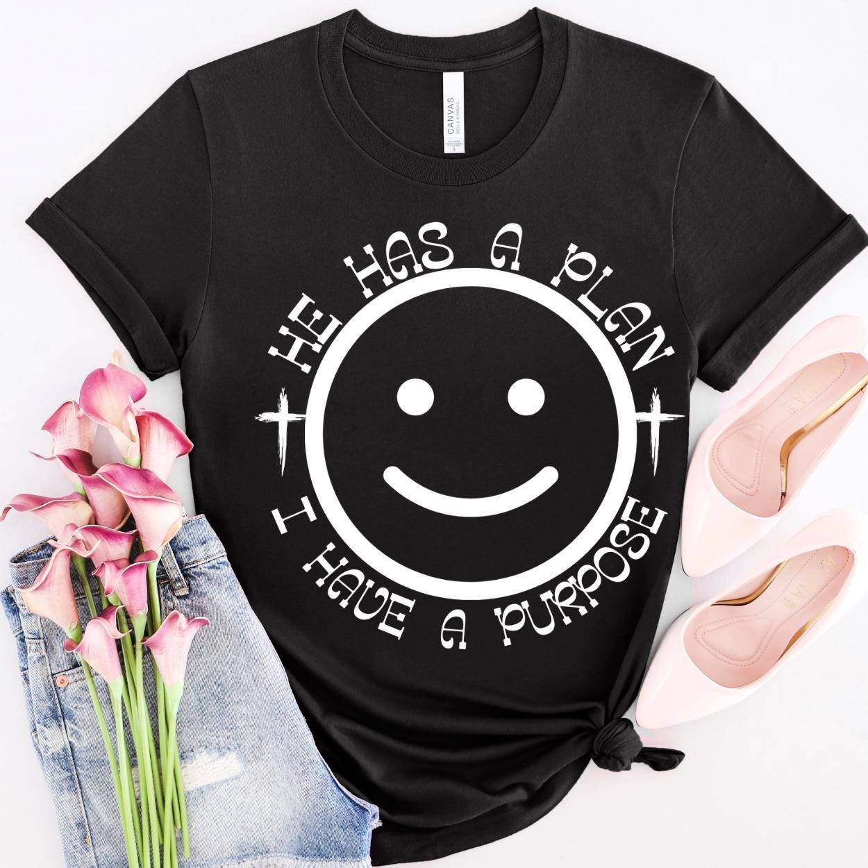 Christian PNG, Bundle Smiley png, He Has a Plan I Have a Purpose Jesus png, God png, Smiley Faith png, Christian Shirts png, Neon religious