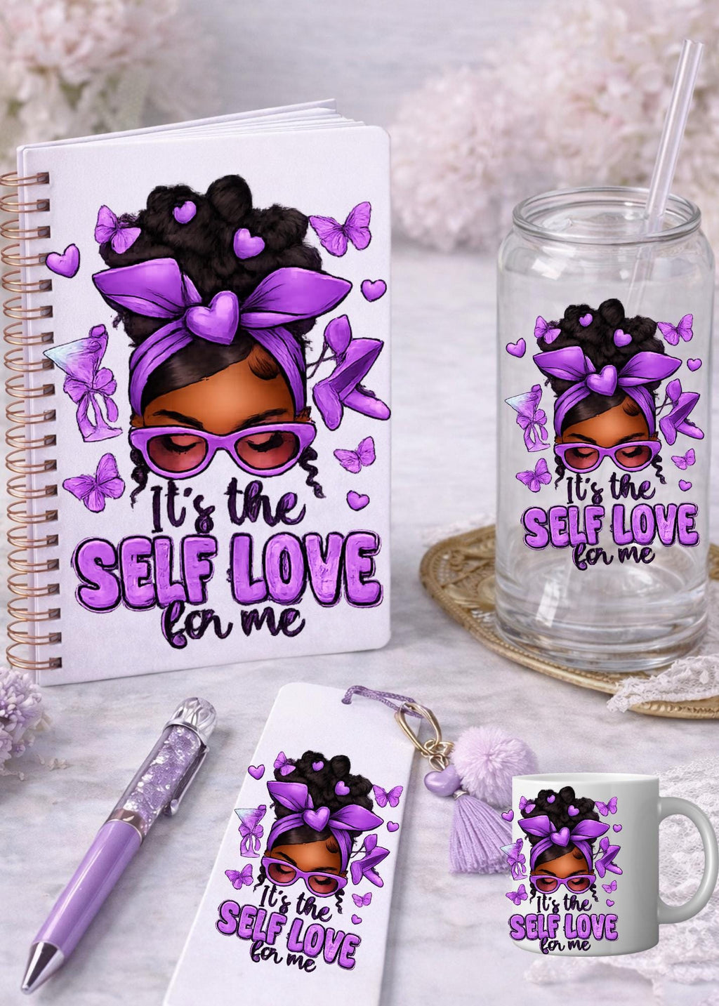 UV DTF Transfers Self Love, Valentine’s png, Motivational Women, journal transfers, cup transfers, mug transfers, decals