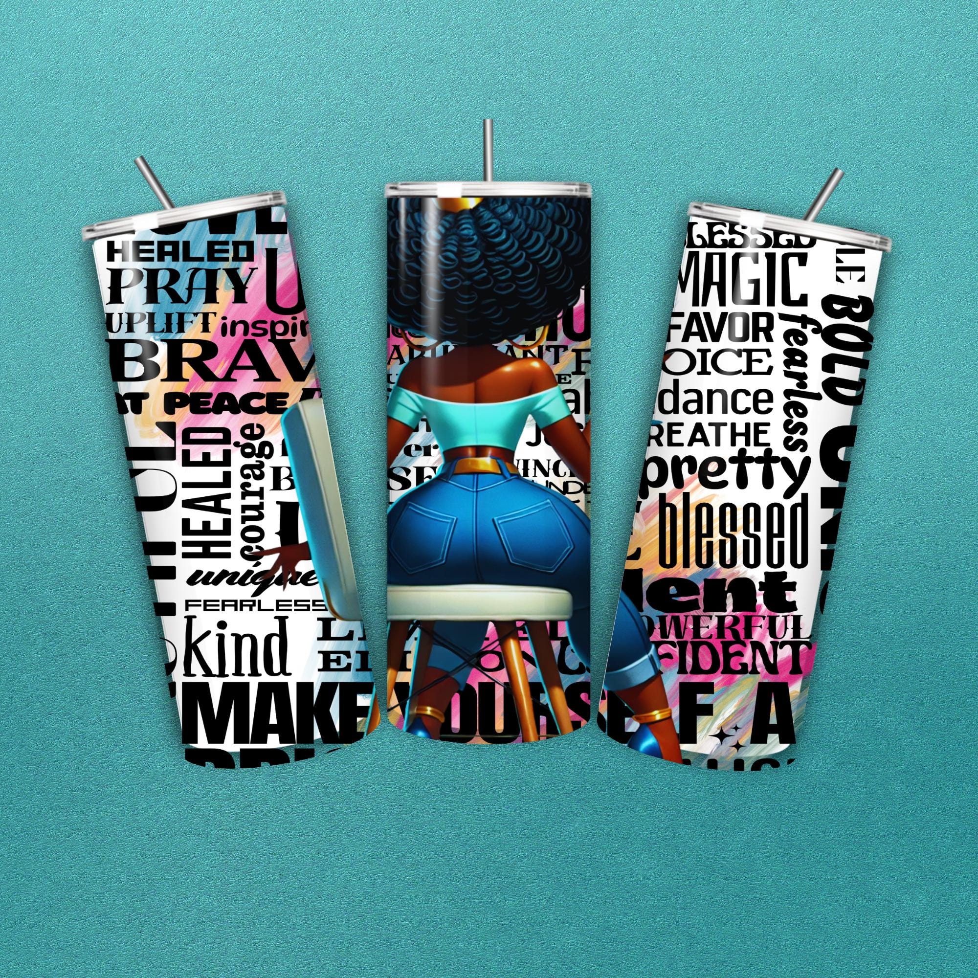 Motivational African American Queen PNG, Graffiti Art (Digital Download)