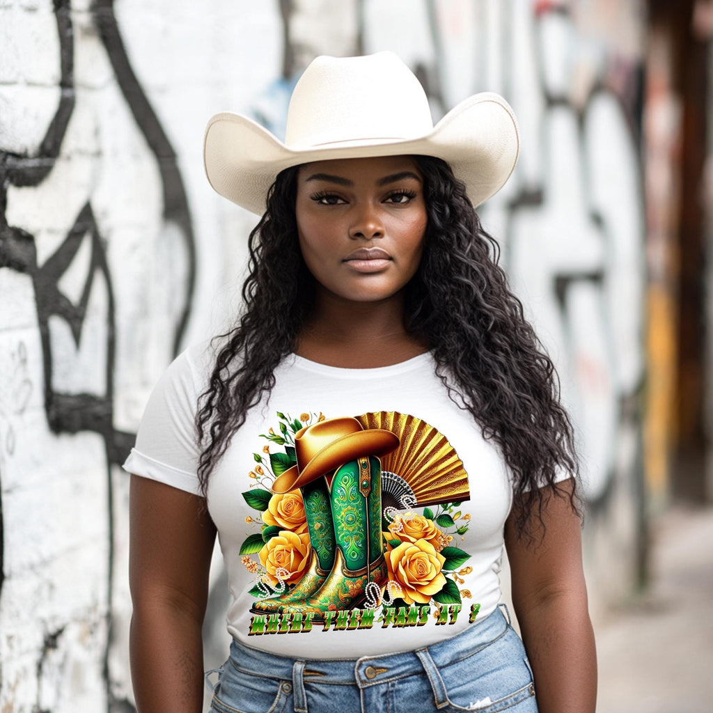 Green and Gold Boots on the ground