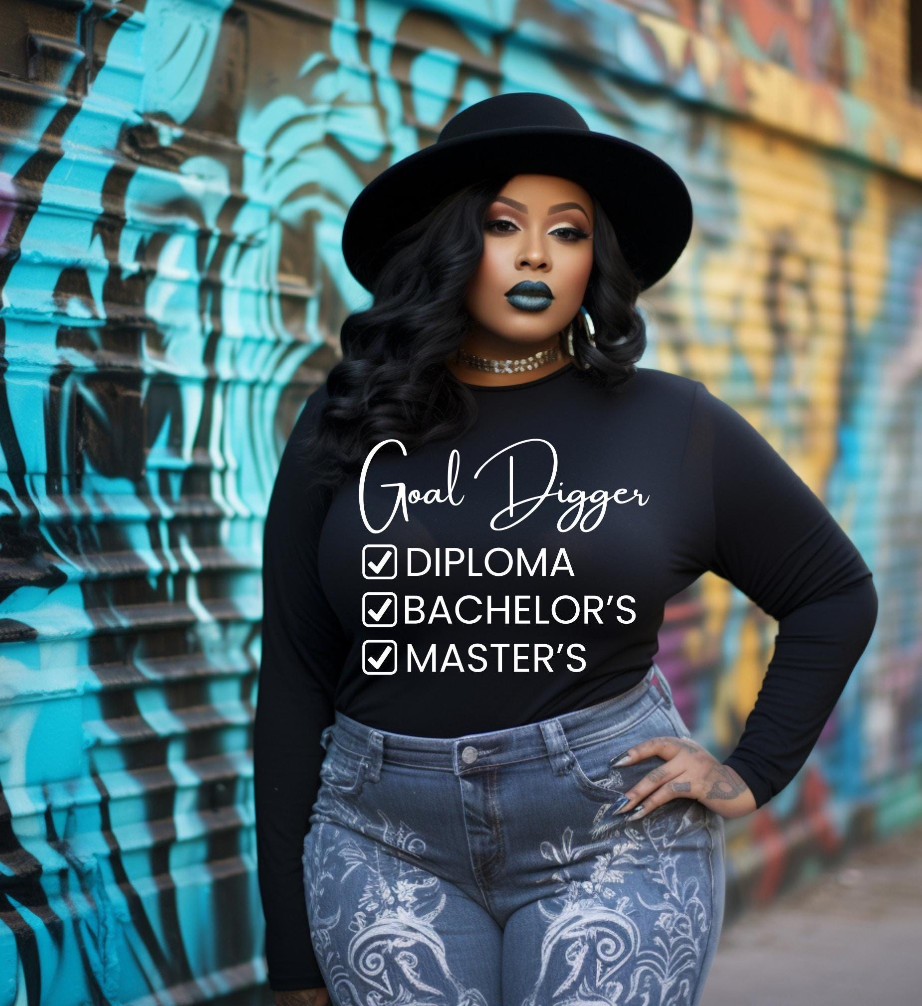 Goal Digger PNG, Graduation Degrees, Graffiti Art (Digital Download)