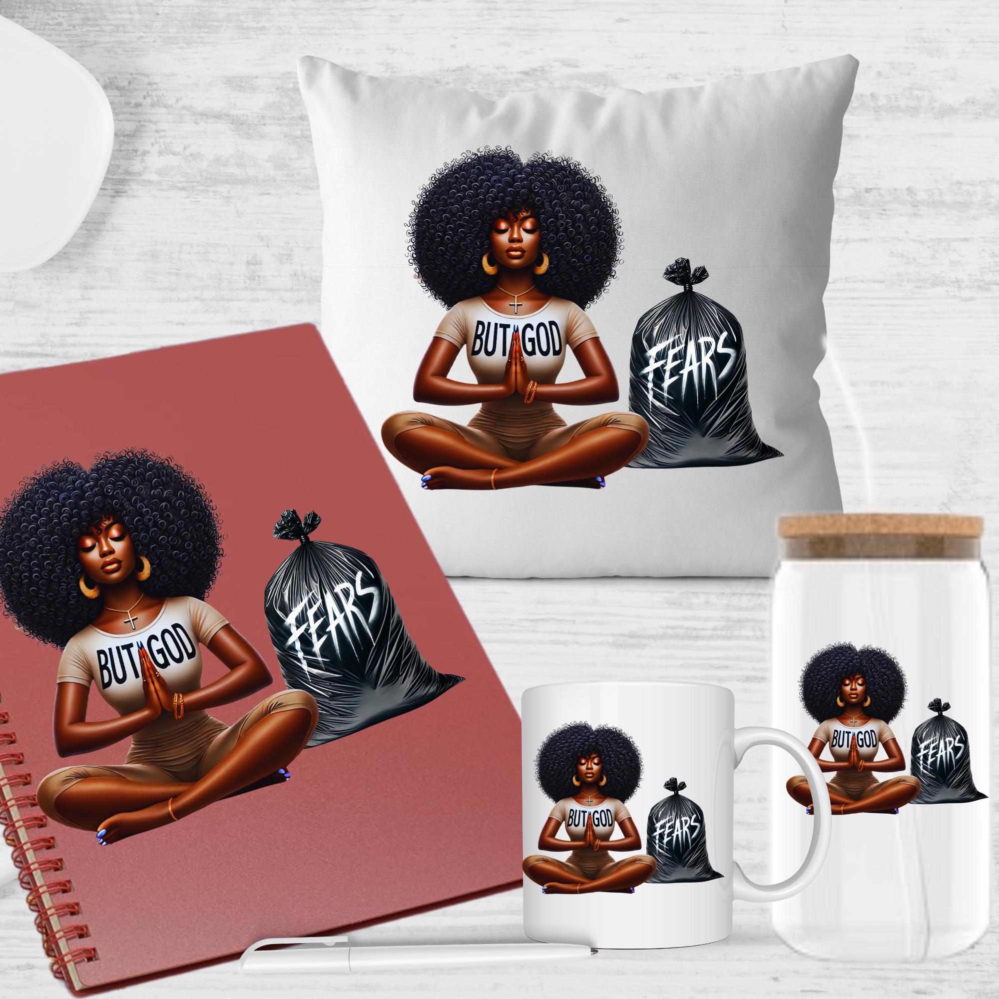 BUT GOD,  spiritual, prayer, pray over everything, worries, fears, insecurities, depression, pain, african american png, natural hair