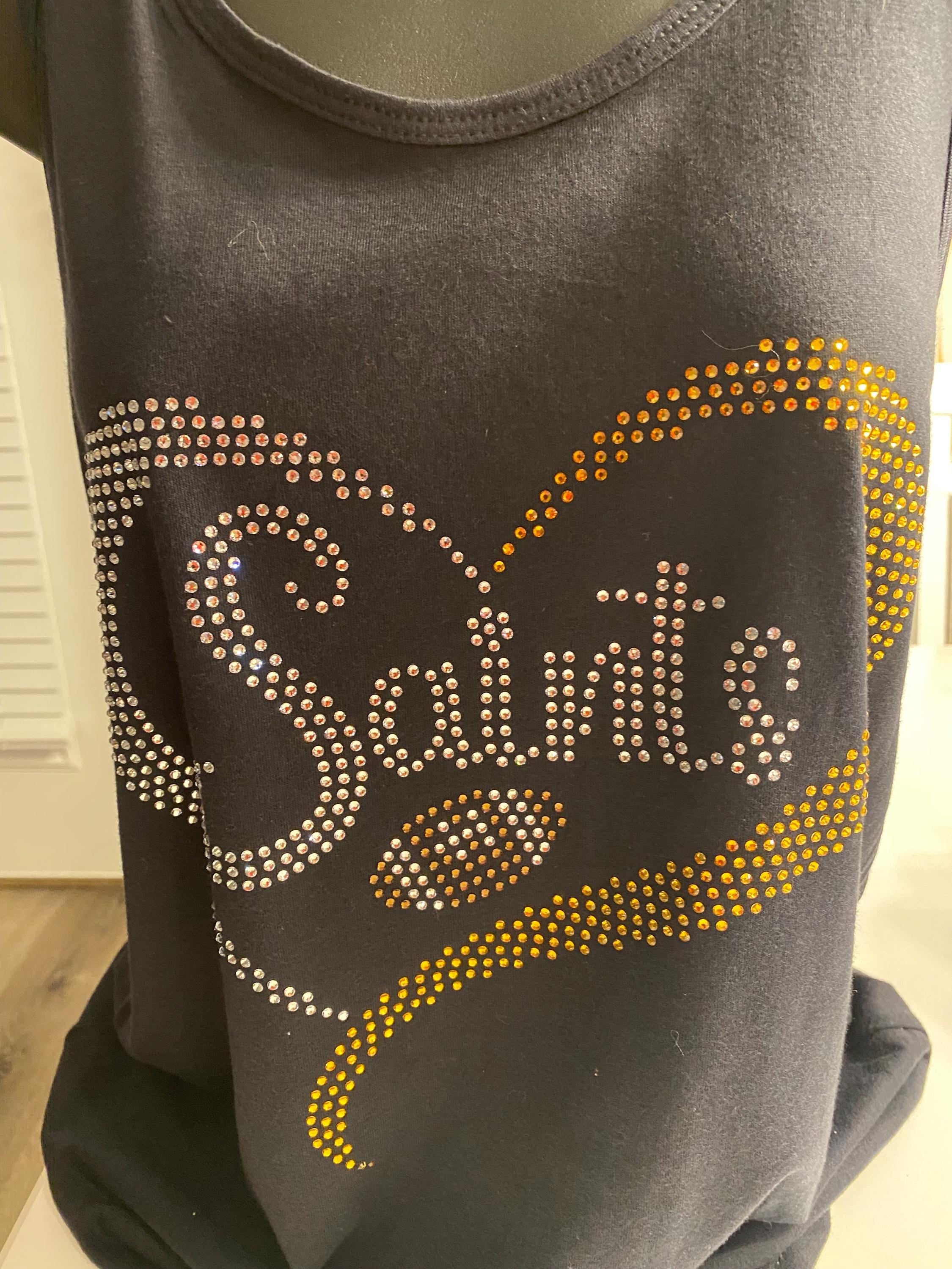 Saints Rhinestone Football Shirt, Sparkle Tee