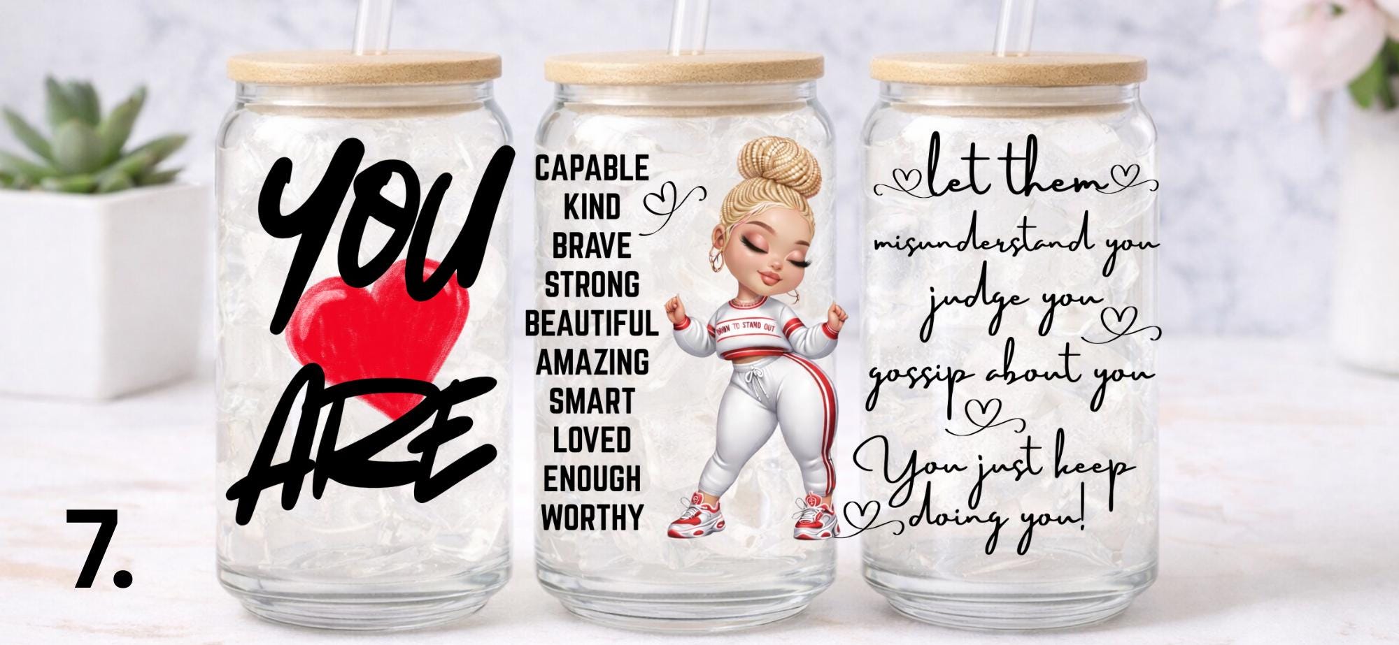 UV DTF Confident Woman Bundle 1, Trust God transfer, cup wraps glass tumblers