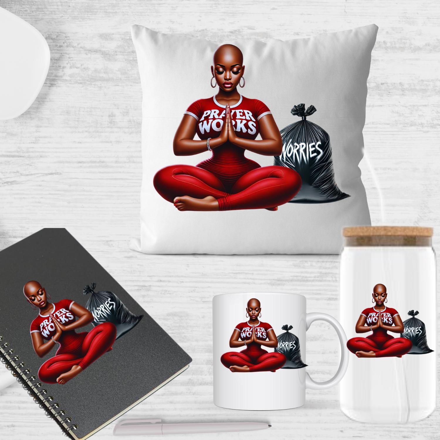 PRAYER Works, GOD, spiritual, prayer, pray over everything, worries, fears, insecurities, depression, pain, african american , bald head PNG