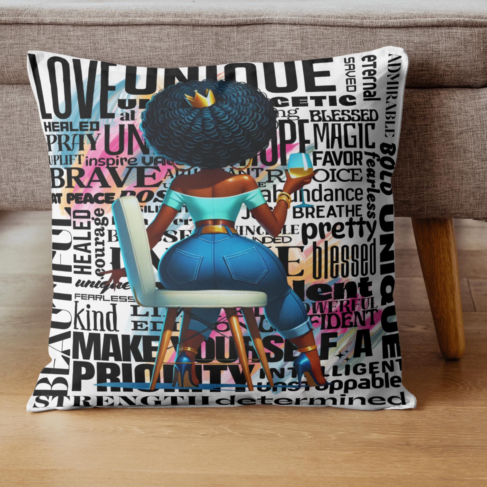 Motivational African American Queen PNG, Graffiti Art (Digital Download)