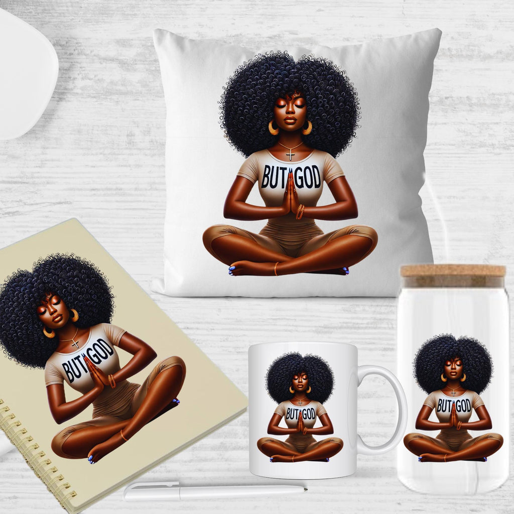 BUT GOD,  spiritual, prayer, pray over everything, worries, fears, insecurities, depression, pain, african american png, natural hair