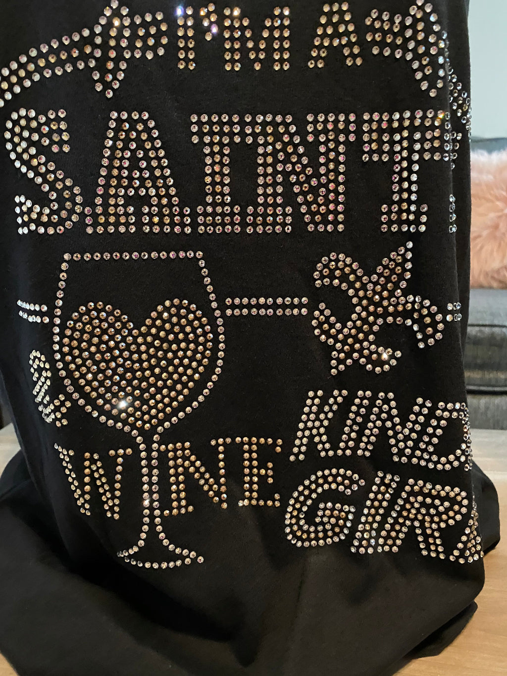 Saints “Wine Kinda Girl” Rhinestone Tee