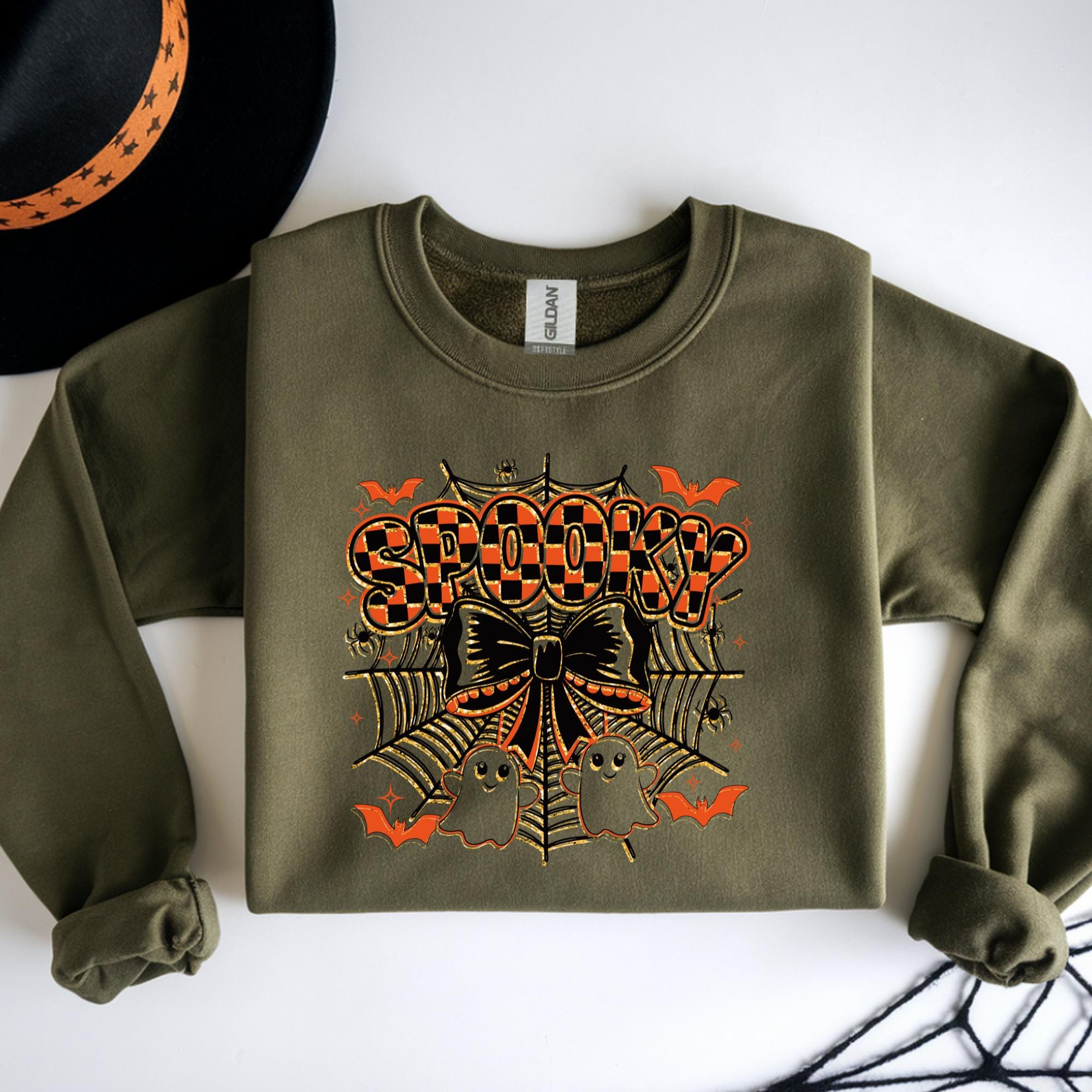 Spooky Halloween Spider Ghost PNG, Sublimation Design (Digital Download)
