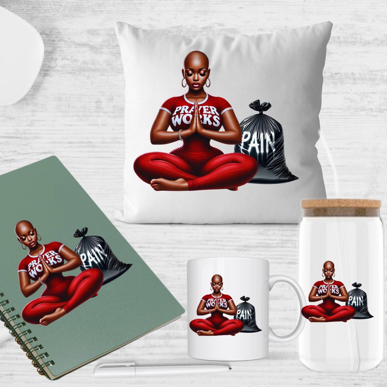 PRAYER Works, GOD, spiritual, prayer, pray over everything, worries, fears, insecurities, depression, pain, african american , bald head PNG