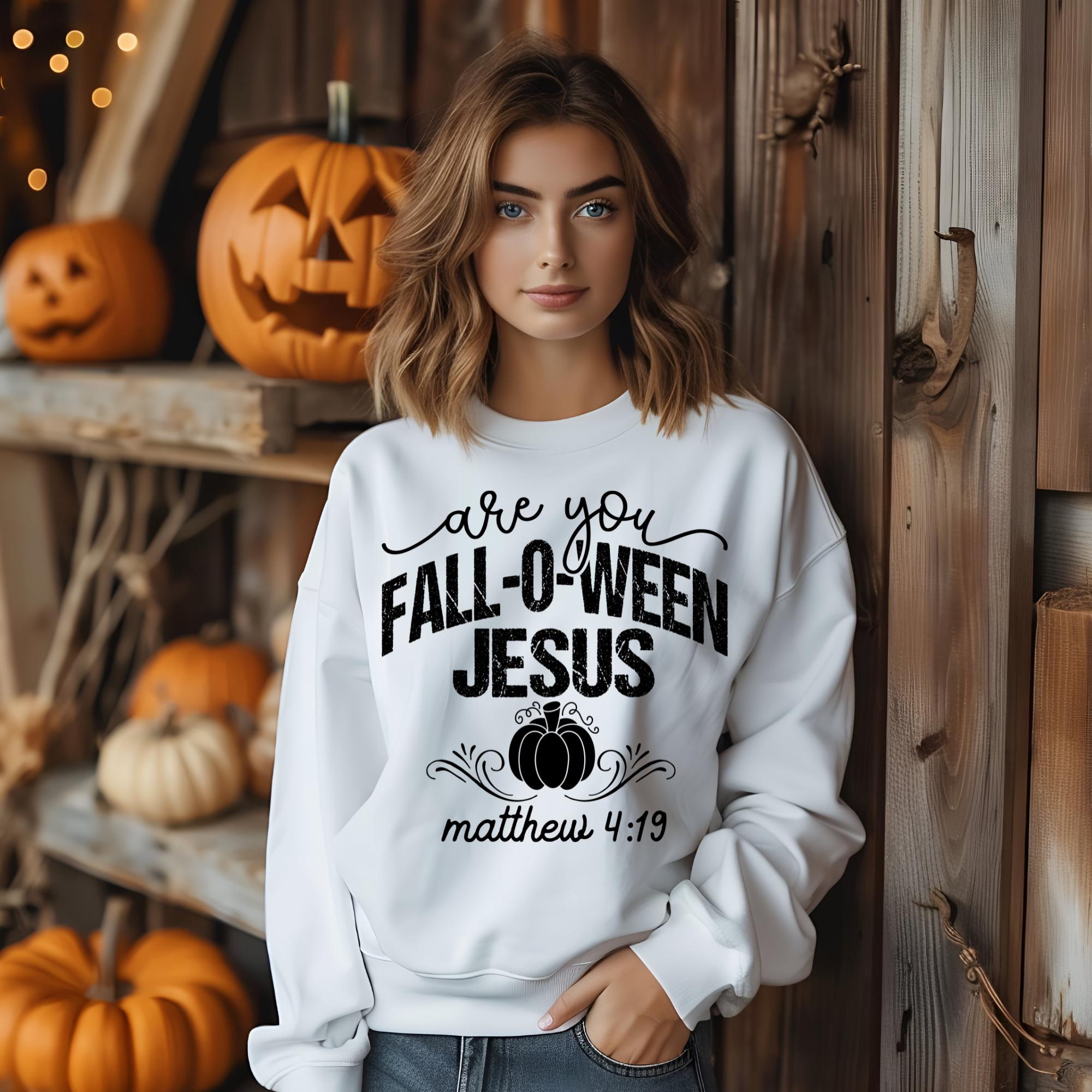 Falloween Jesus PNG, Halloween Christian Design (Digital Download)