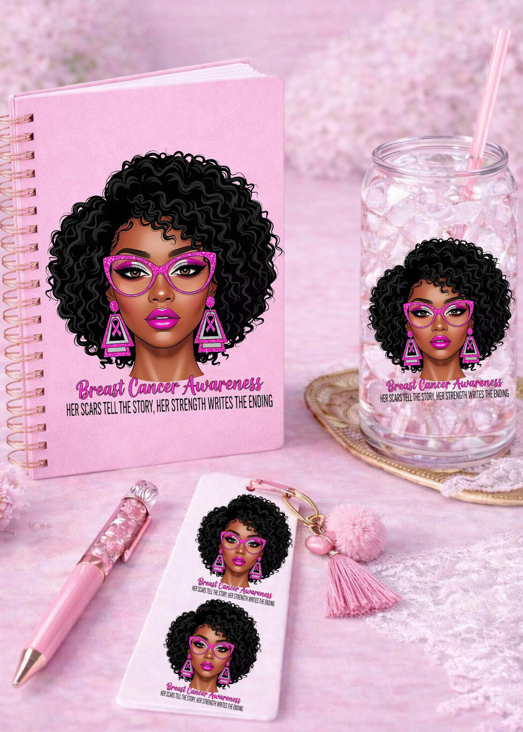 UV DTF Transfers Breast Cancer, Motivational Women, journal transfers, cup transfers, mug transfers, decals
